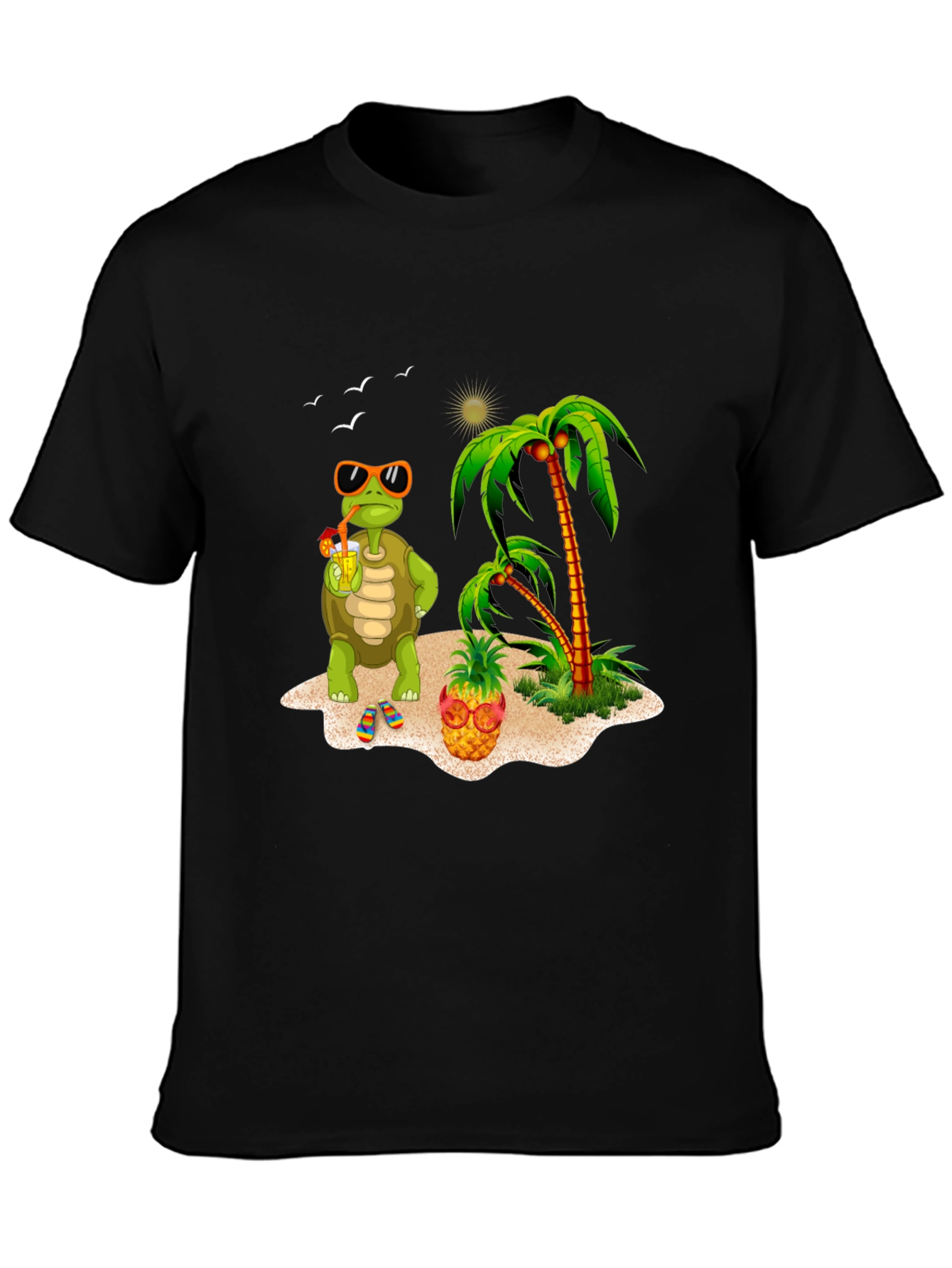 Tropical Turtle Graphic Tee - Beach Vibes