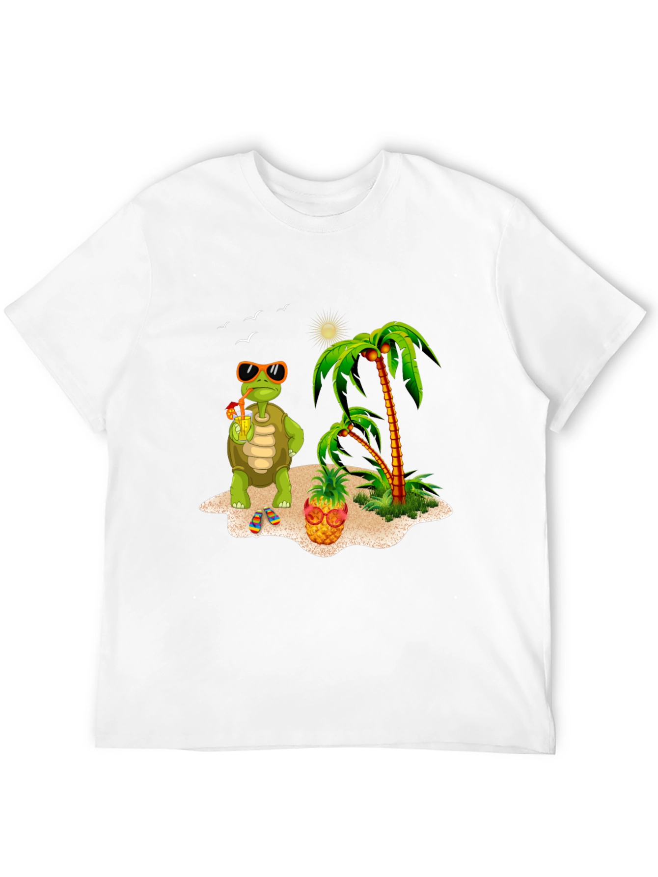 Tropical Turtle Graphic Tee - Beach Vibes