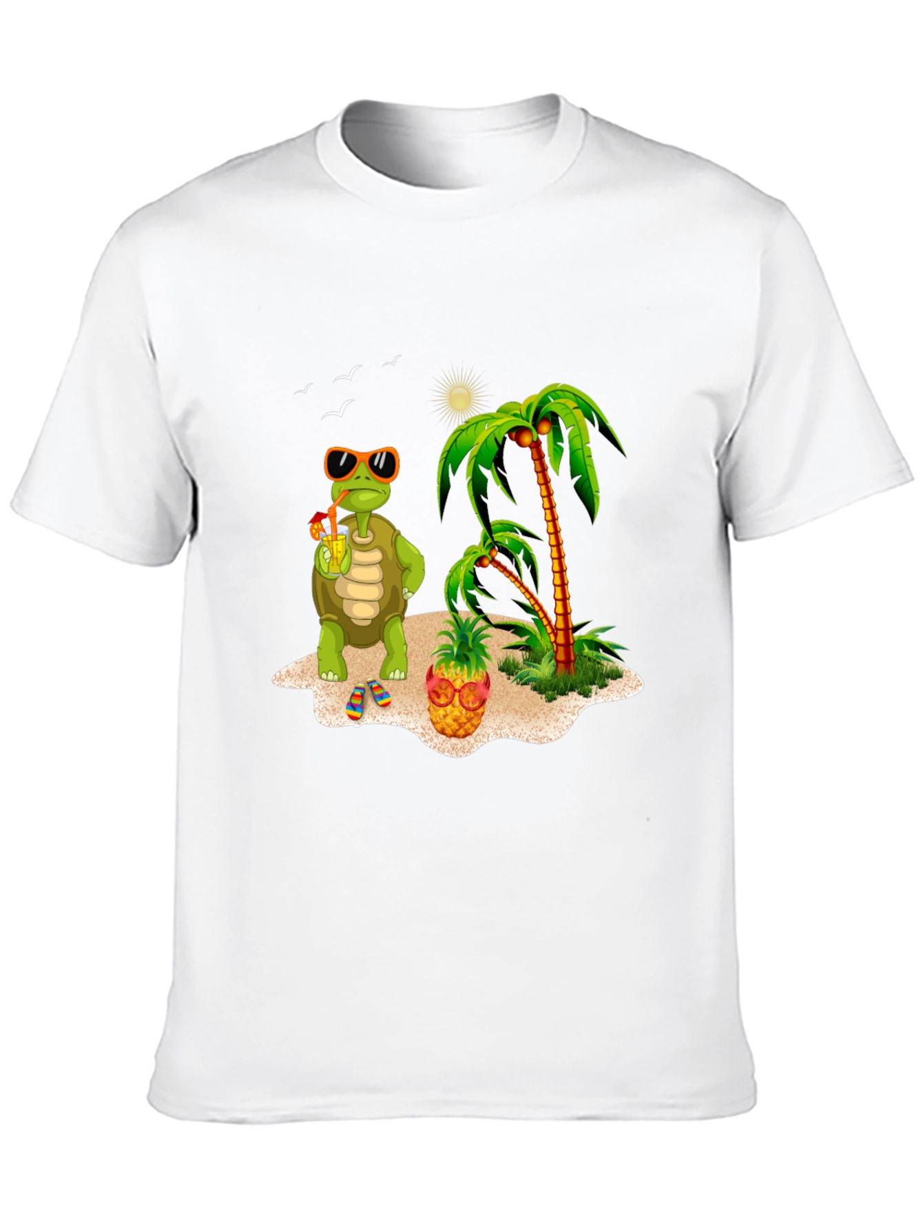 Tropical Turtle Graphic Tee - Beach Vibes