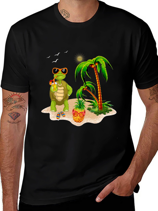 Tropical Turtle Graphic Tee - Beach Vibes