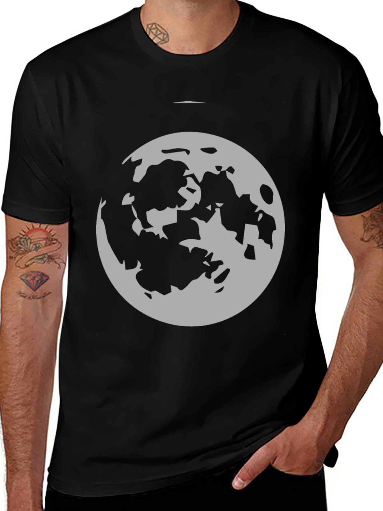 Moon Graphic Black T-Shirt