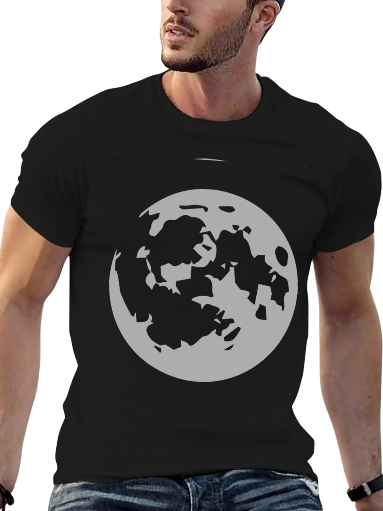 Moon Graphic Black T-Shirt