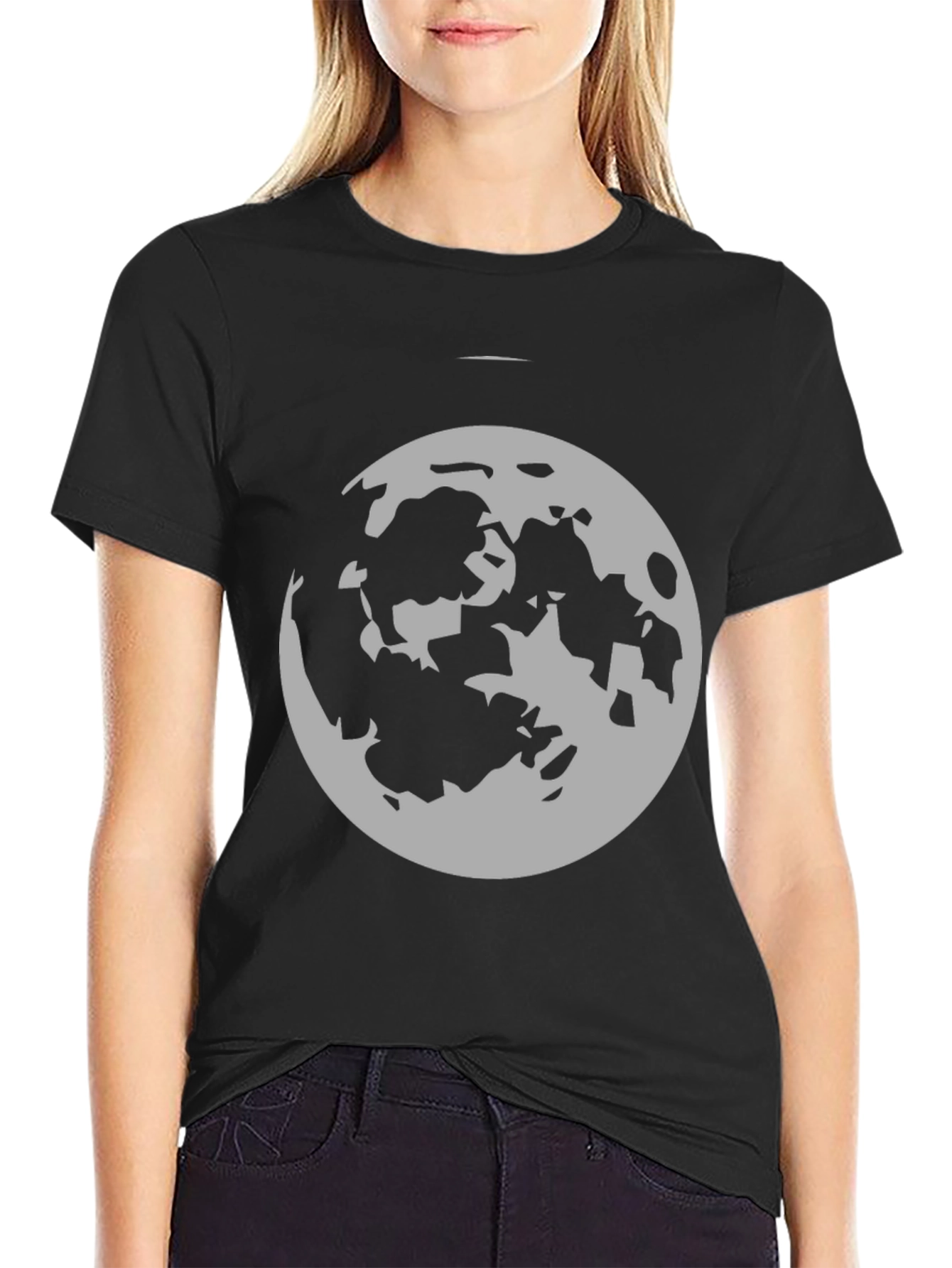 Moon Graphic Black T-Shirt
