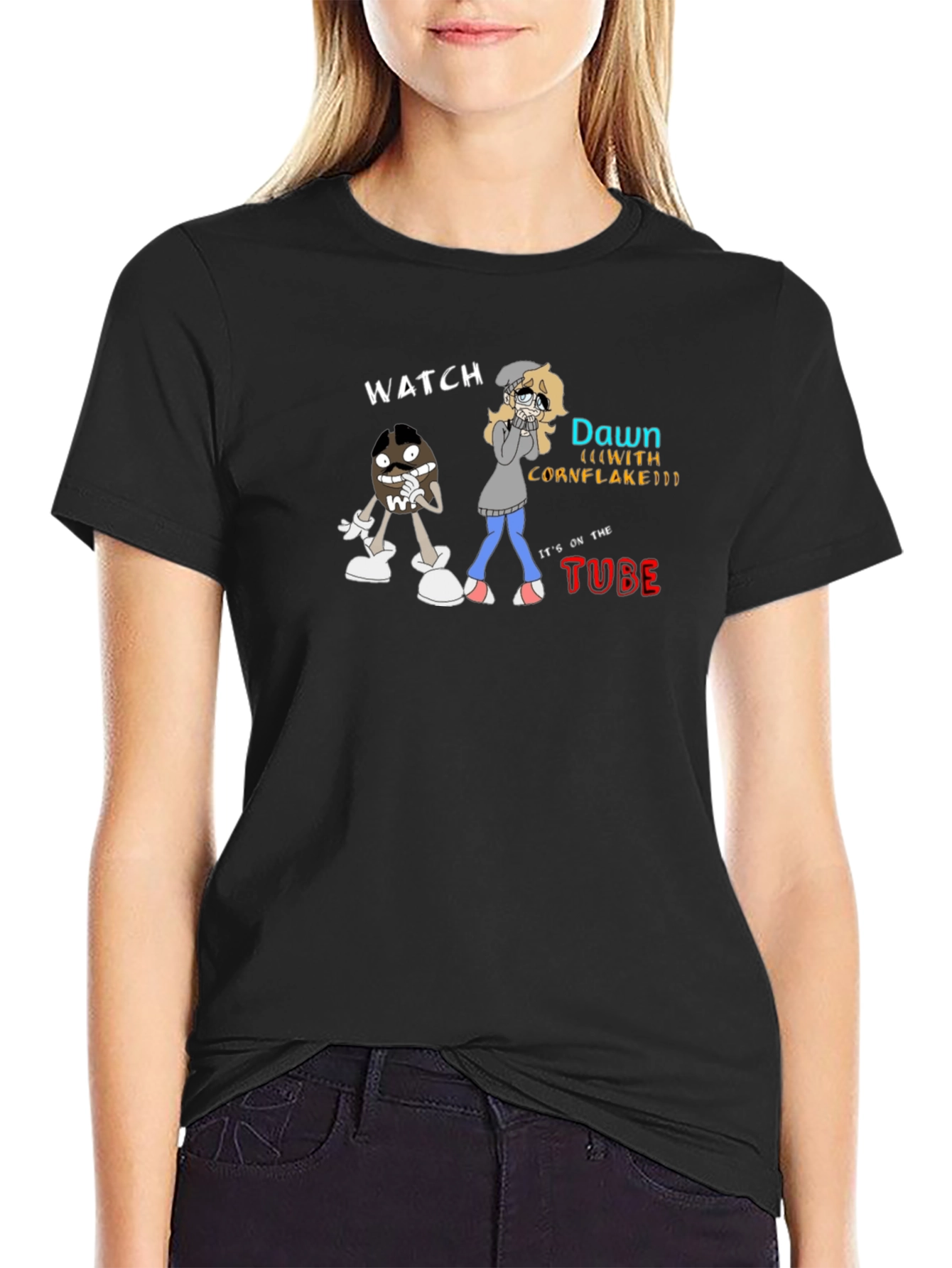 Cartoon Graphic Tee - Watch Dawn on the Tube!