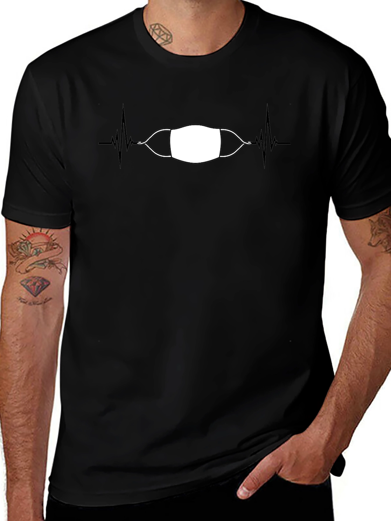 Mask Life Tee - Heartbeat Graphic T-Shirt