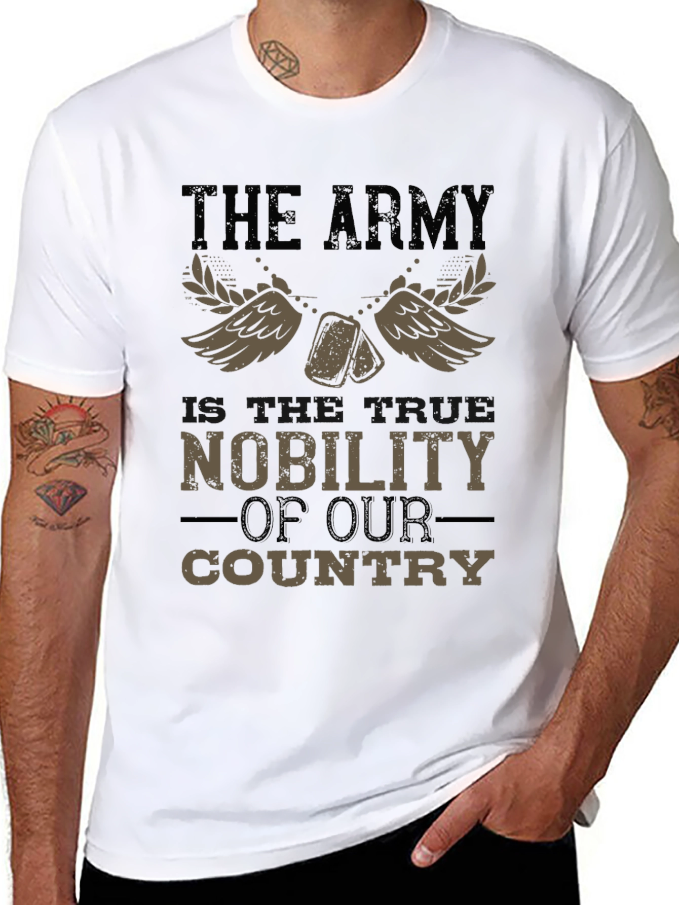 Army Nobility Graphic Tee - Patriotic Style