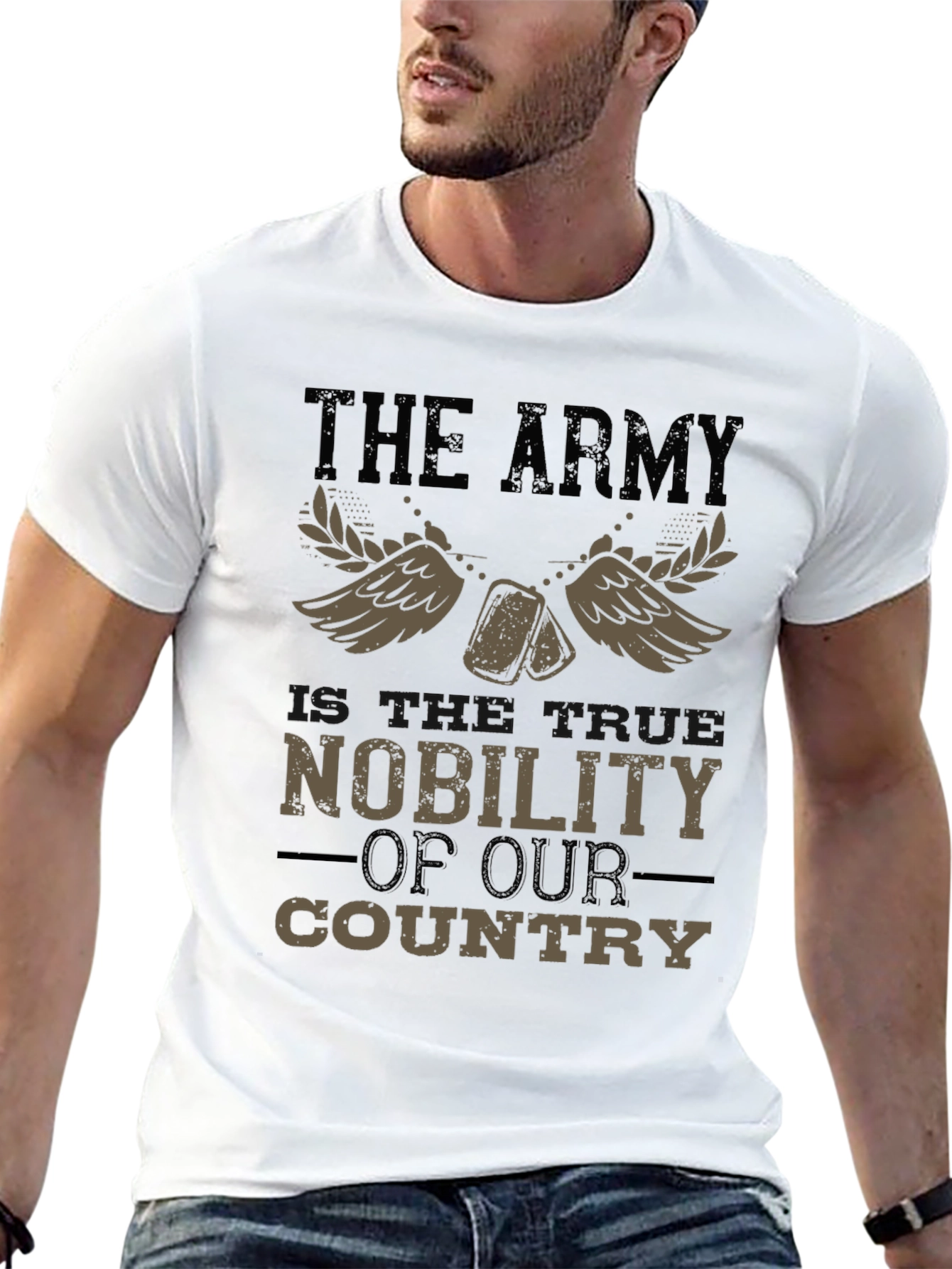 Army Nobility Graphic Tee - Patriotic Style