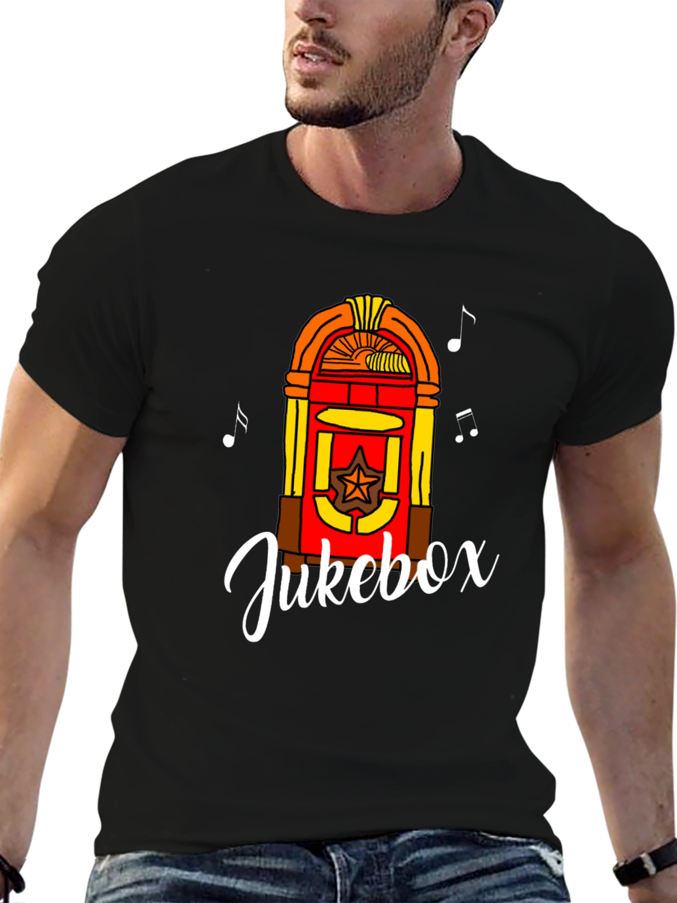 Retro Jukebox Graphic Tee - Musical Style