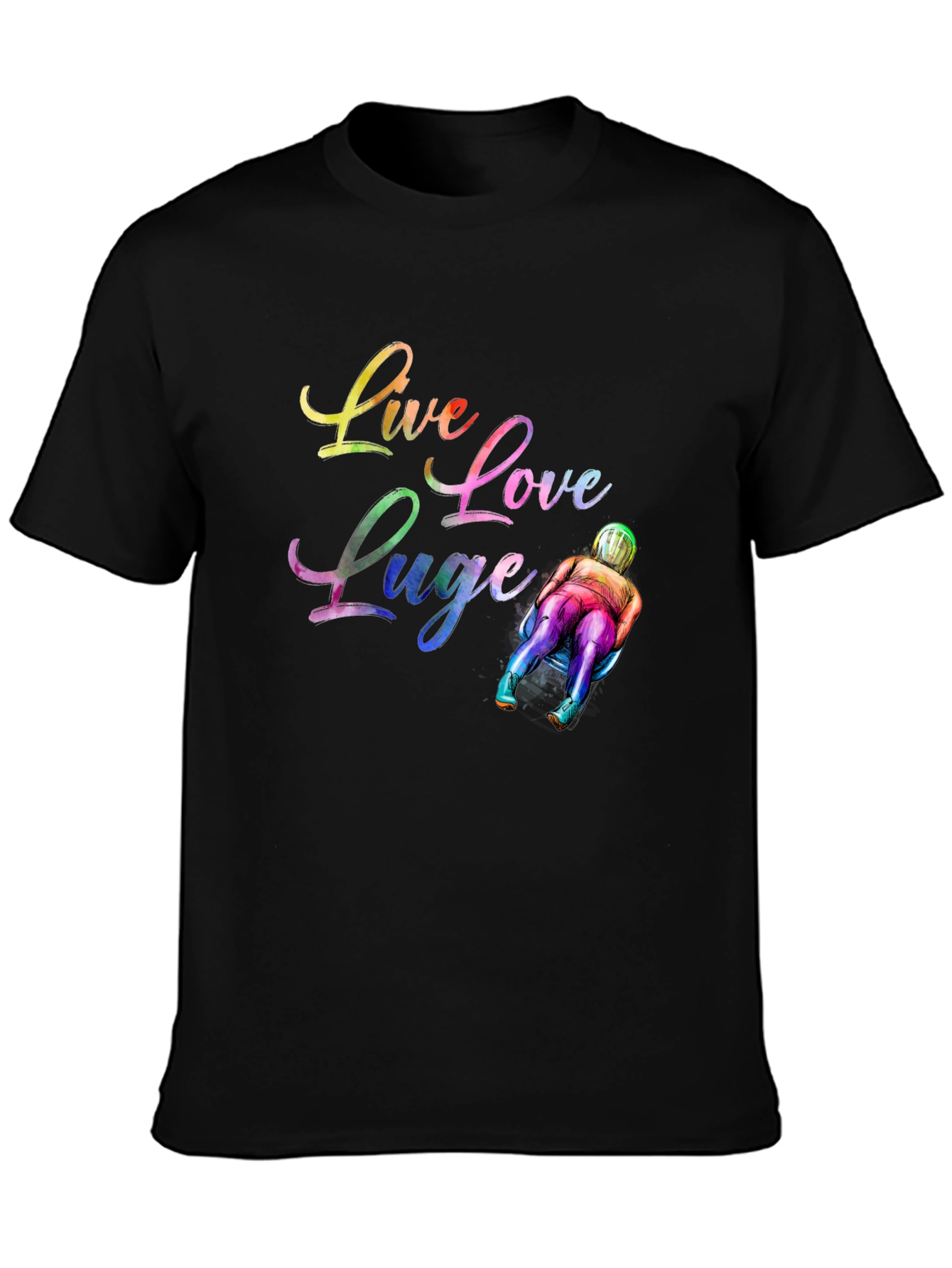Live Love Luge Black T-Shirt