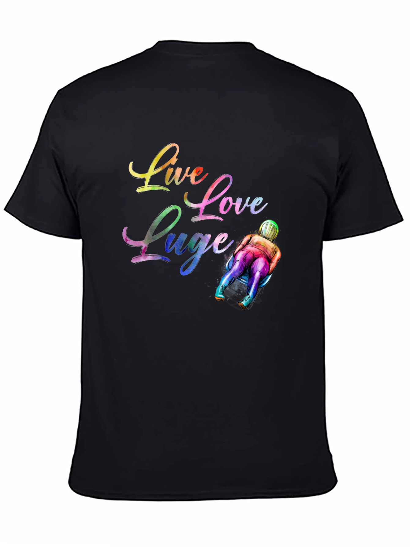 Live Love Luge Black T-Shirt