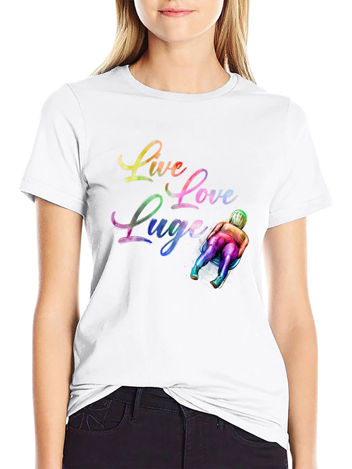 Live Love Luge Black T-Shirt