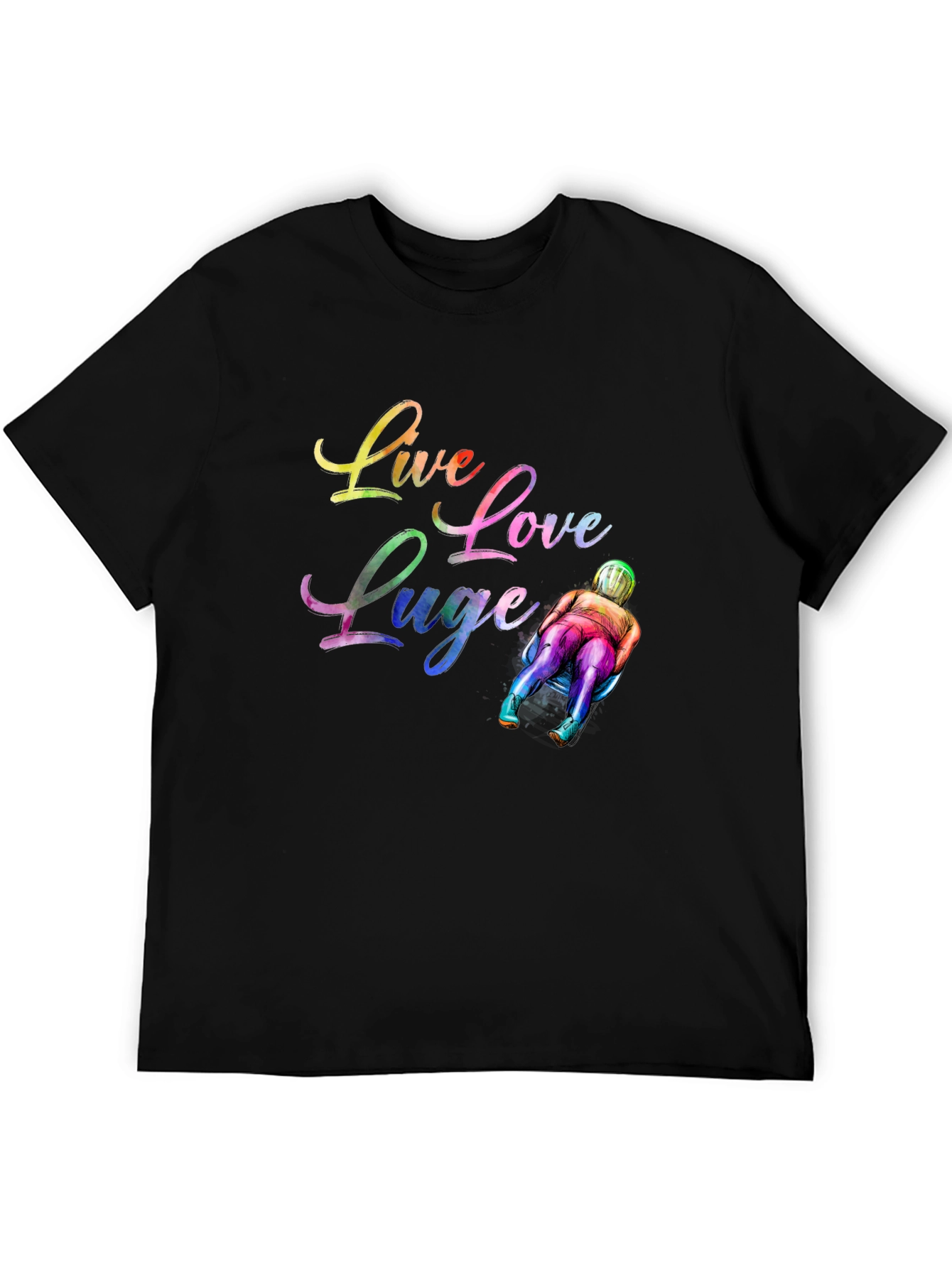 Live Love Luge Black T-Shirt