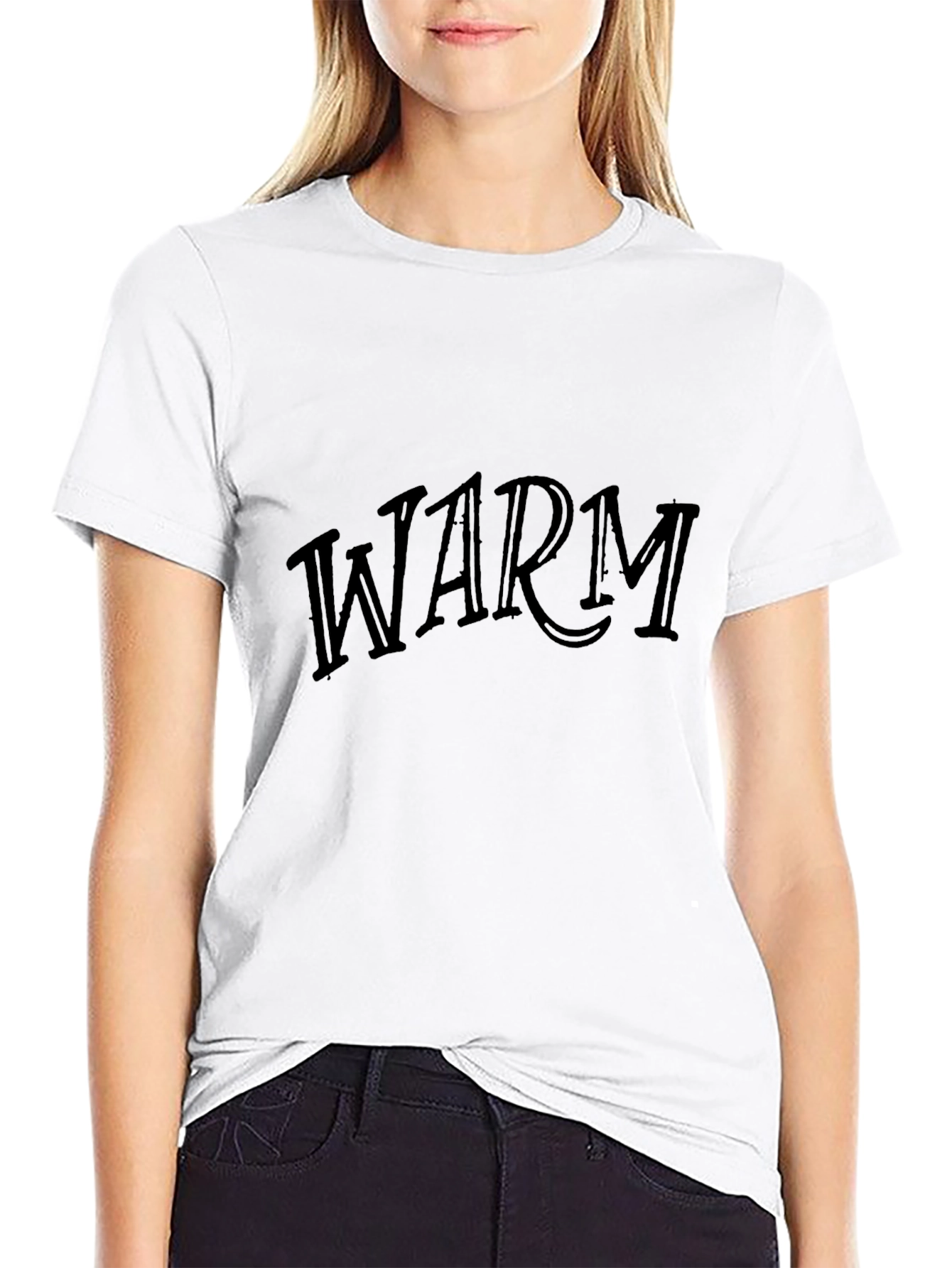 Warm Text Graphic Black T-Shirt