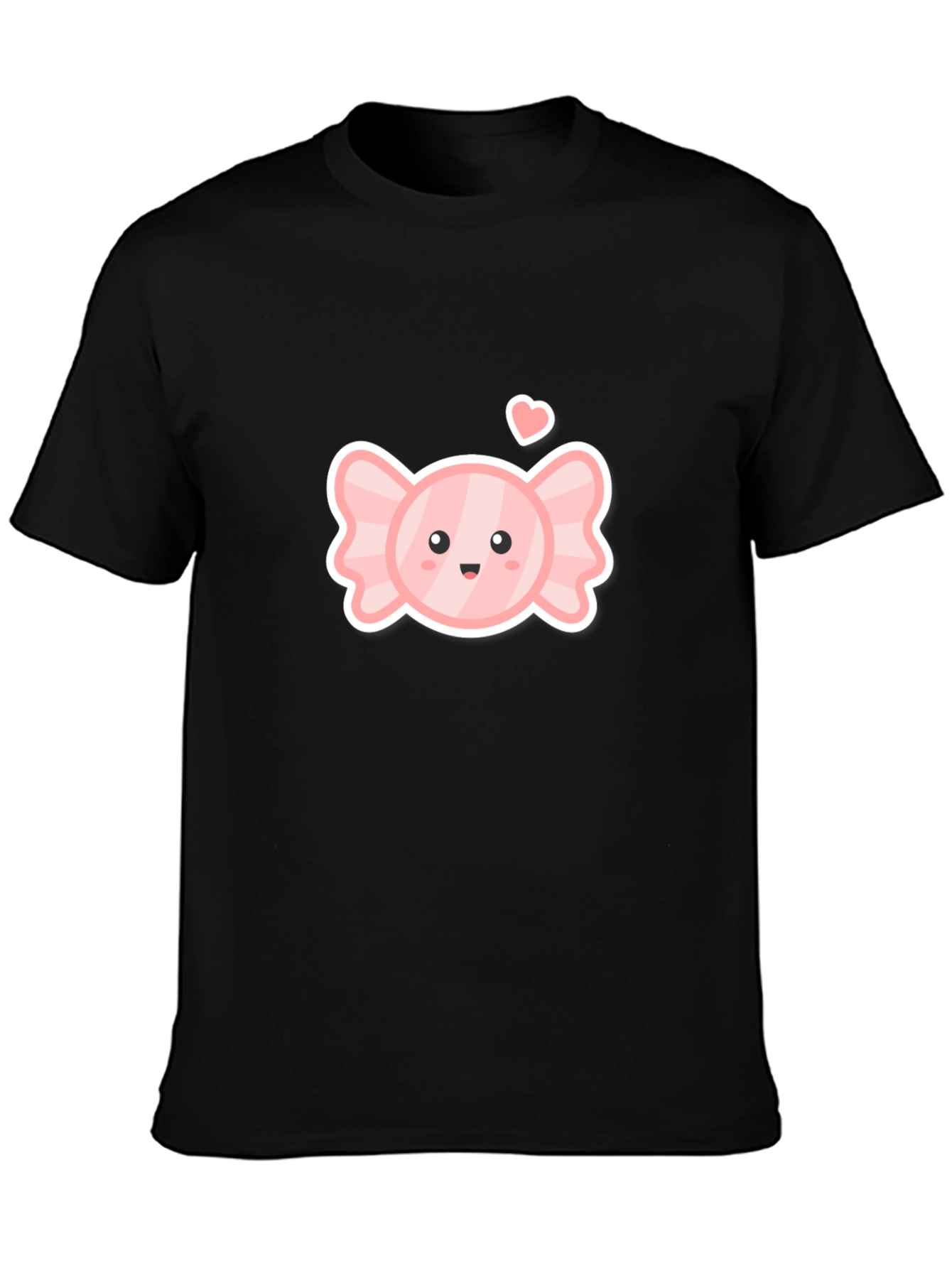 Cute Candy Heart Black T-Shirt
