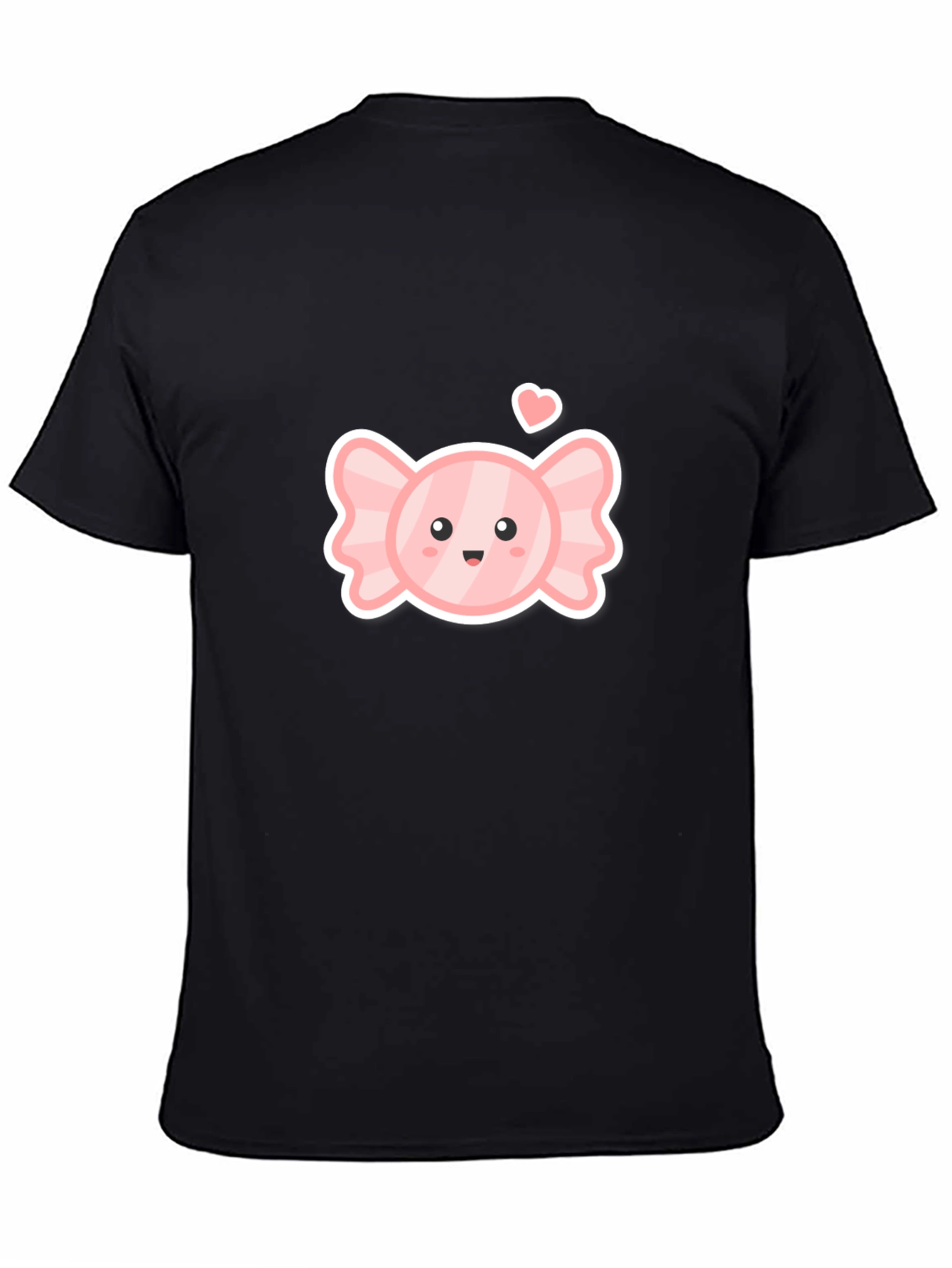 Cute Candy Heart Black T-Shirt