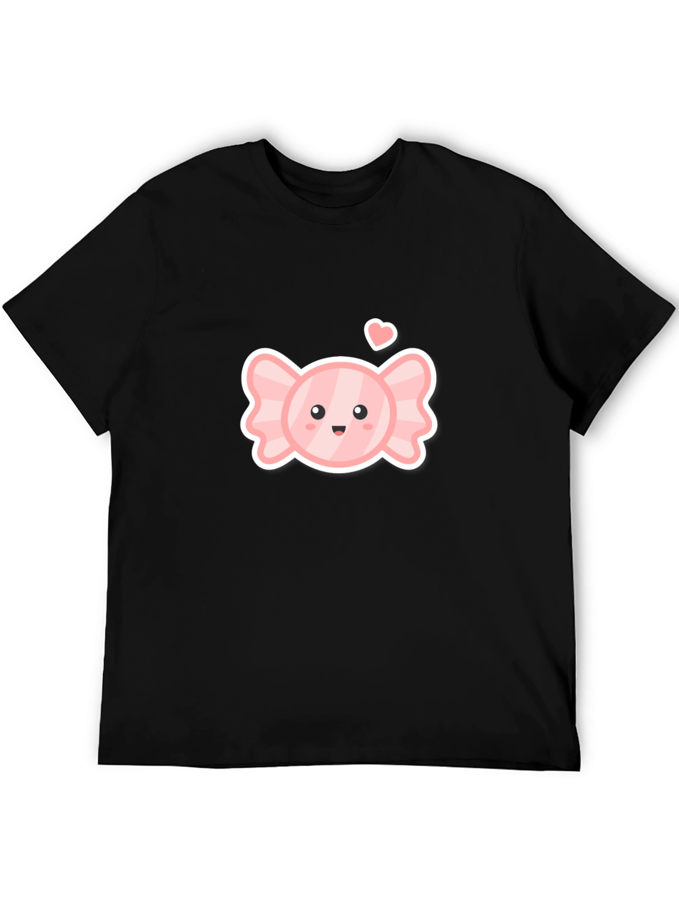 Cute Candy Heart Black T-Shirt