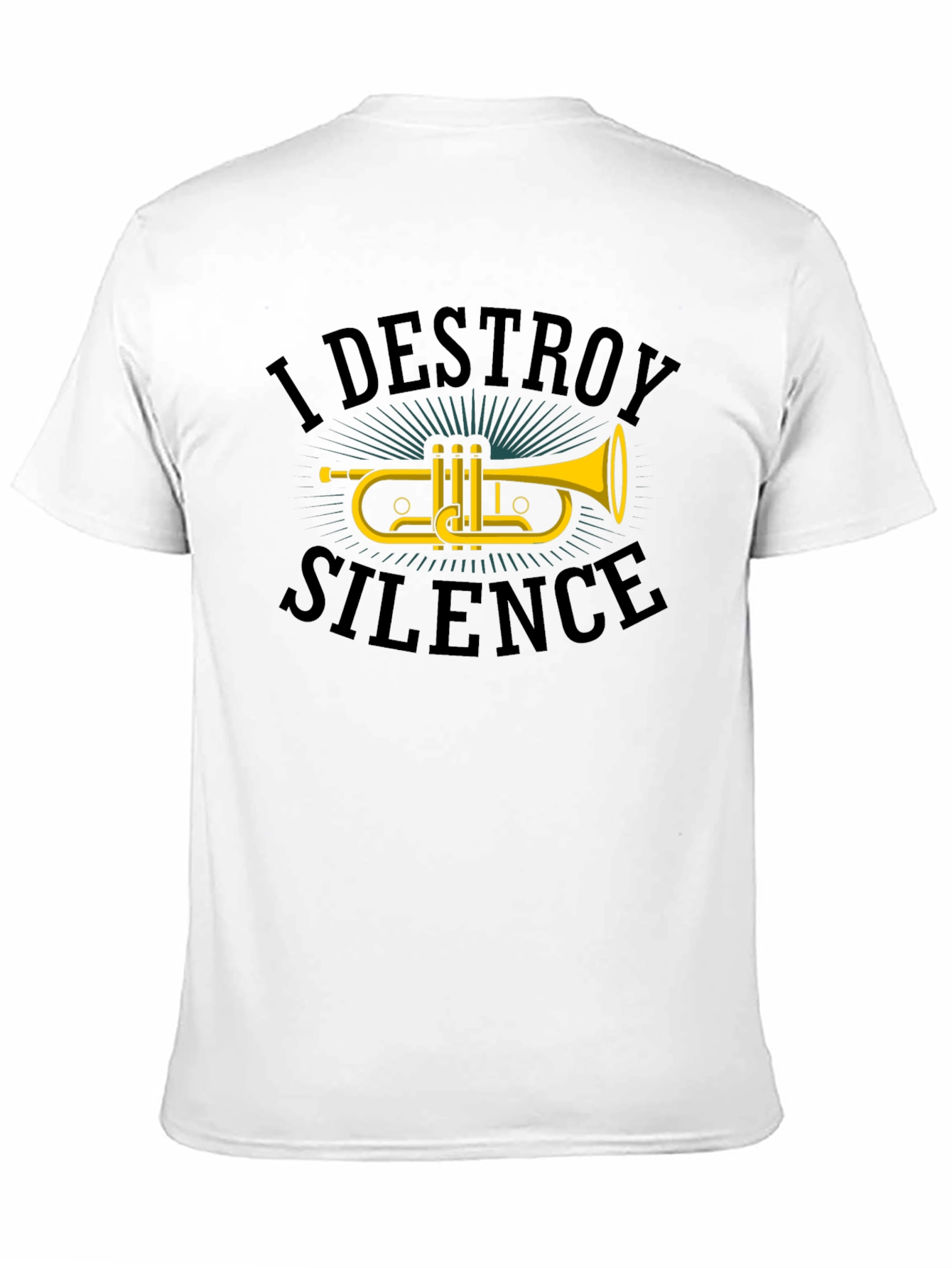I Destroy Silence Trumpet Graphic Tee - Black