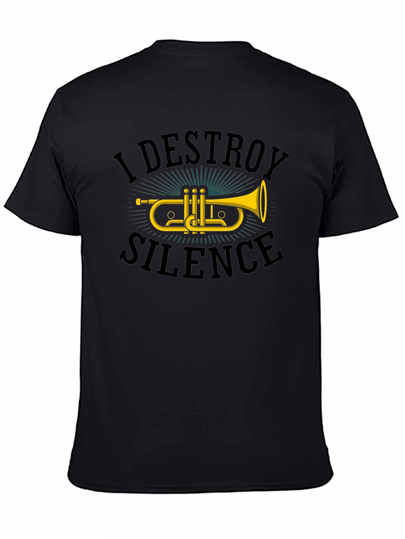 I Destroy Silence Trumpet Graphic Tee - Black