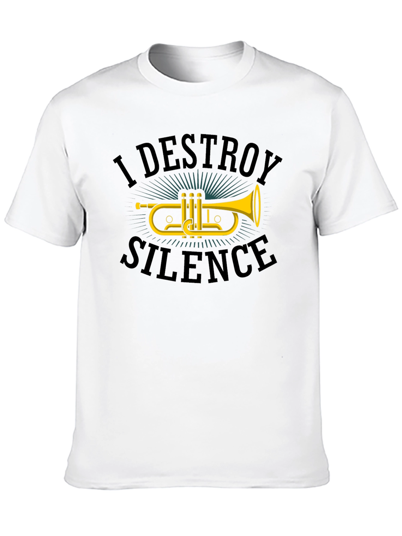 I Destroy Silence Trumpet Graphic Tee - Black