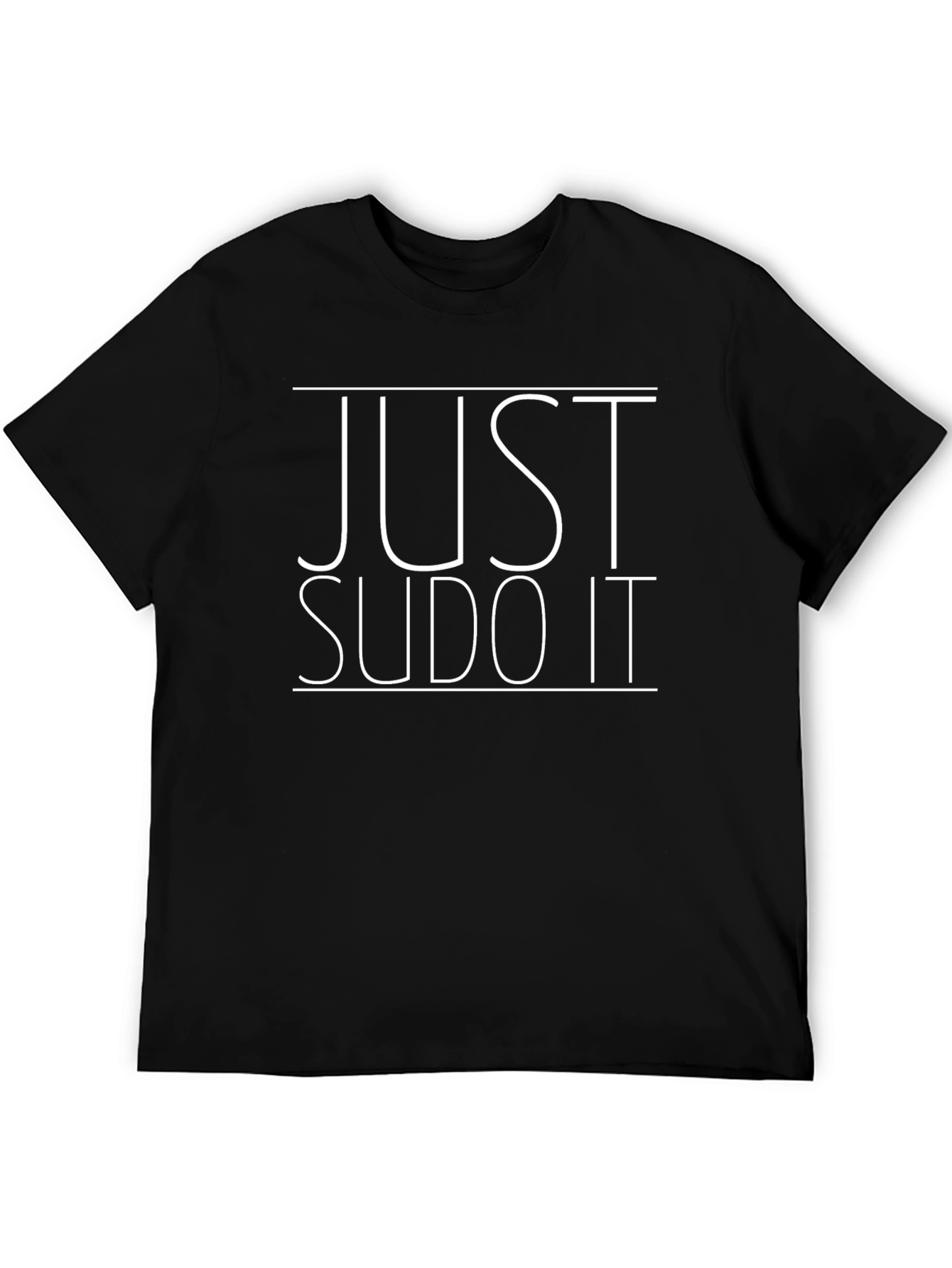 Just Sudo It - Black Cotton Graphic Tee