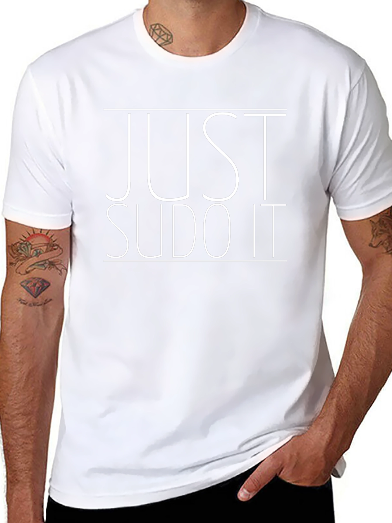 Just Sudo It - Black Cotton Graphic Tee