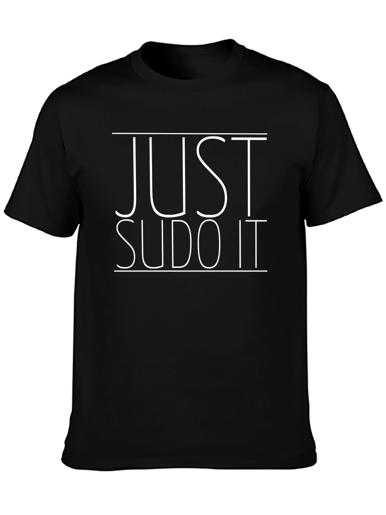 Just Sudo It - Black Cotton Graphic Tee