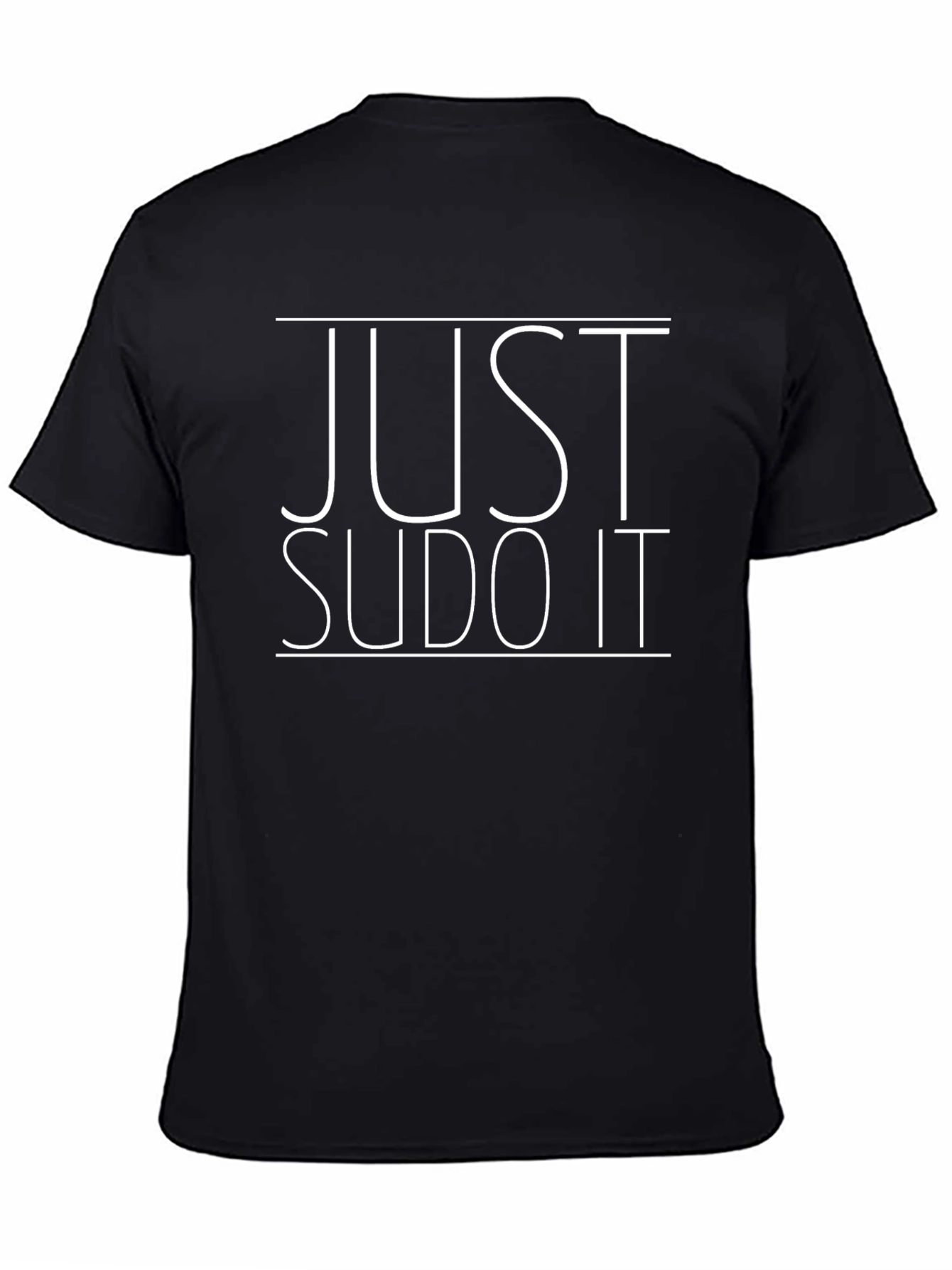 Just Sudo It - Black Cotton Graphic Tee