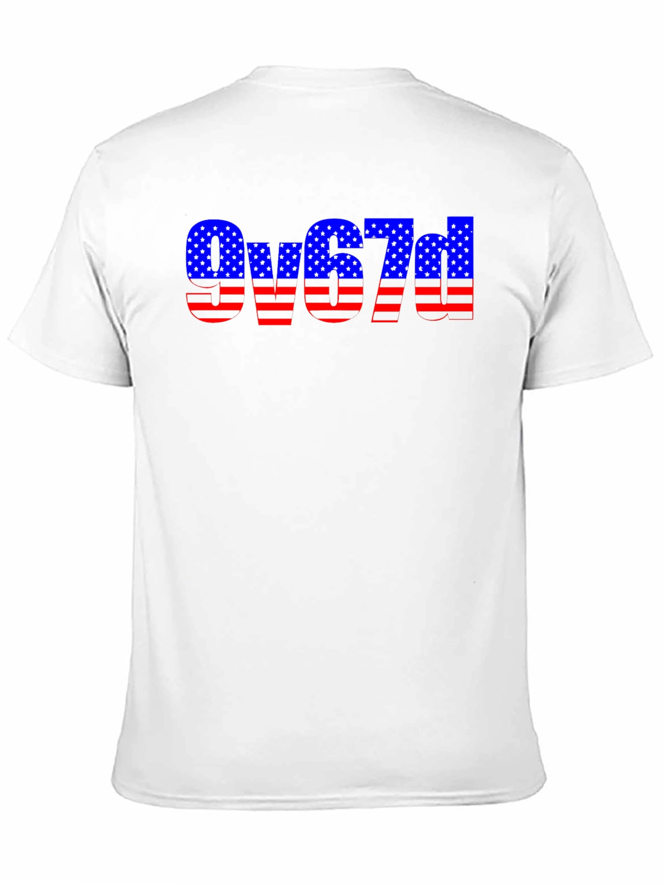 American Flag Style Text Design Black T-Shirt