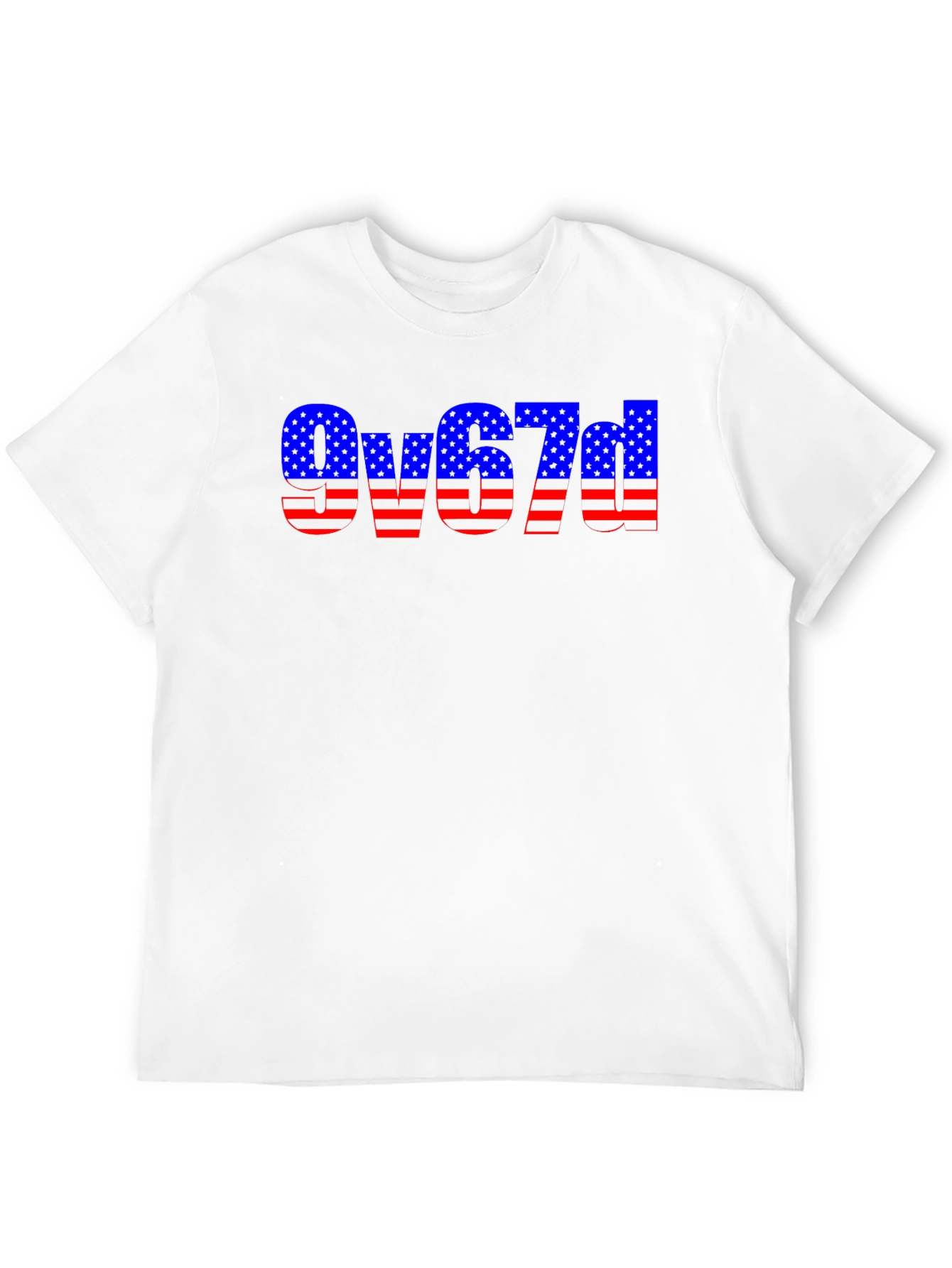 American Flag Style Text Design Black T-Shirt