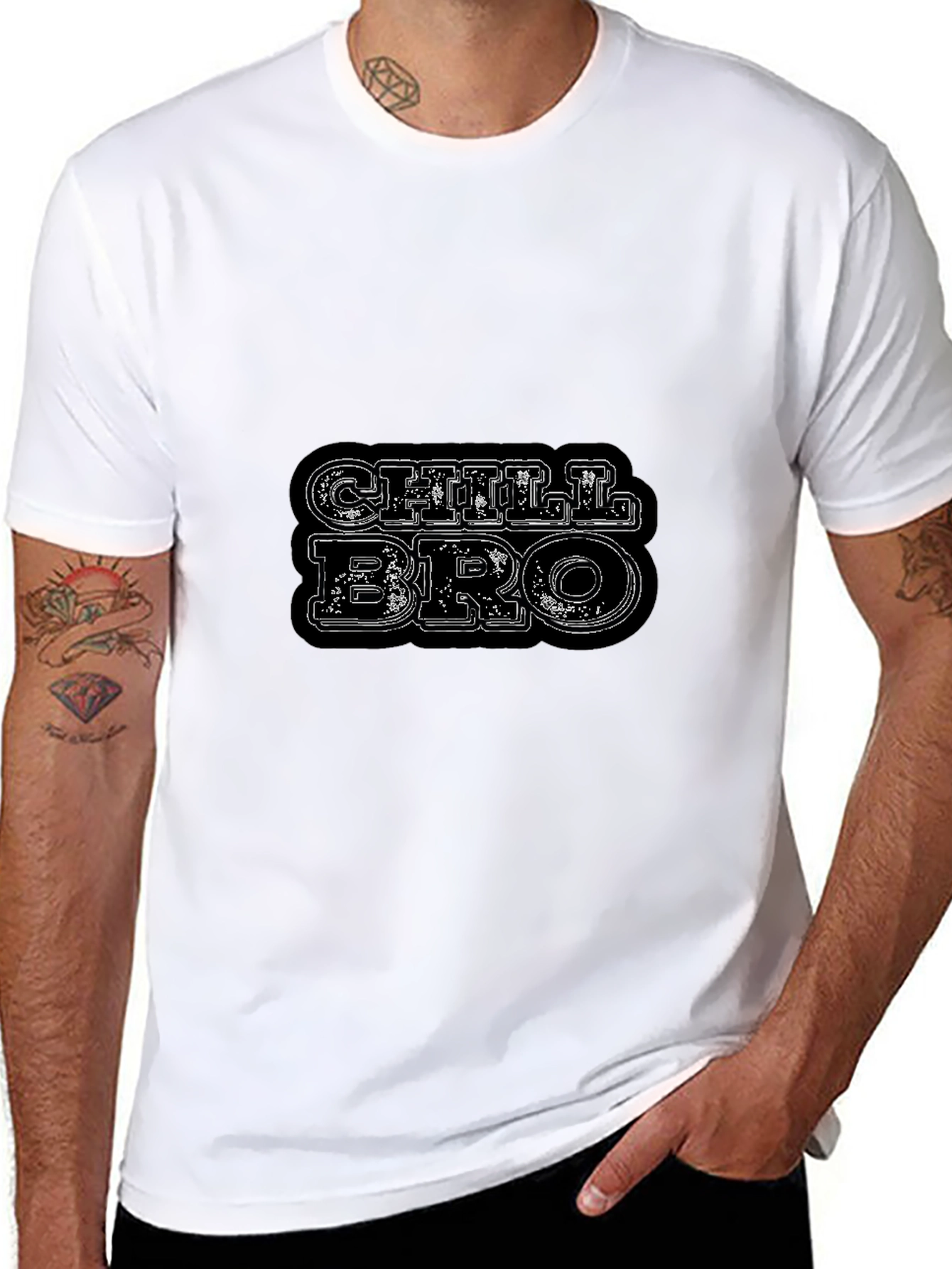 Chill Bro Black Graphic T-Shirt