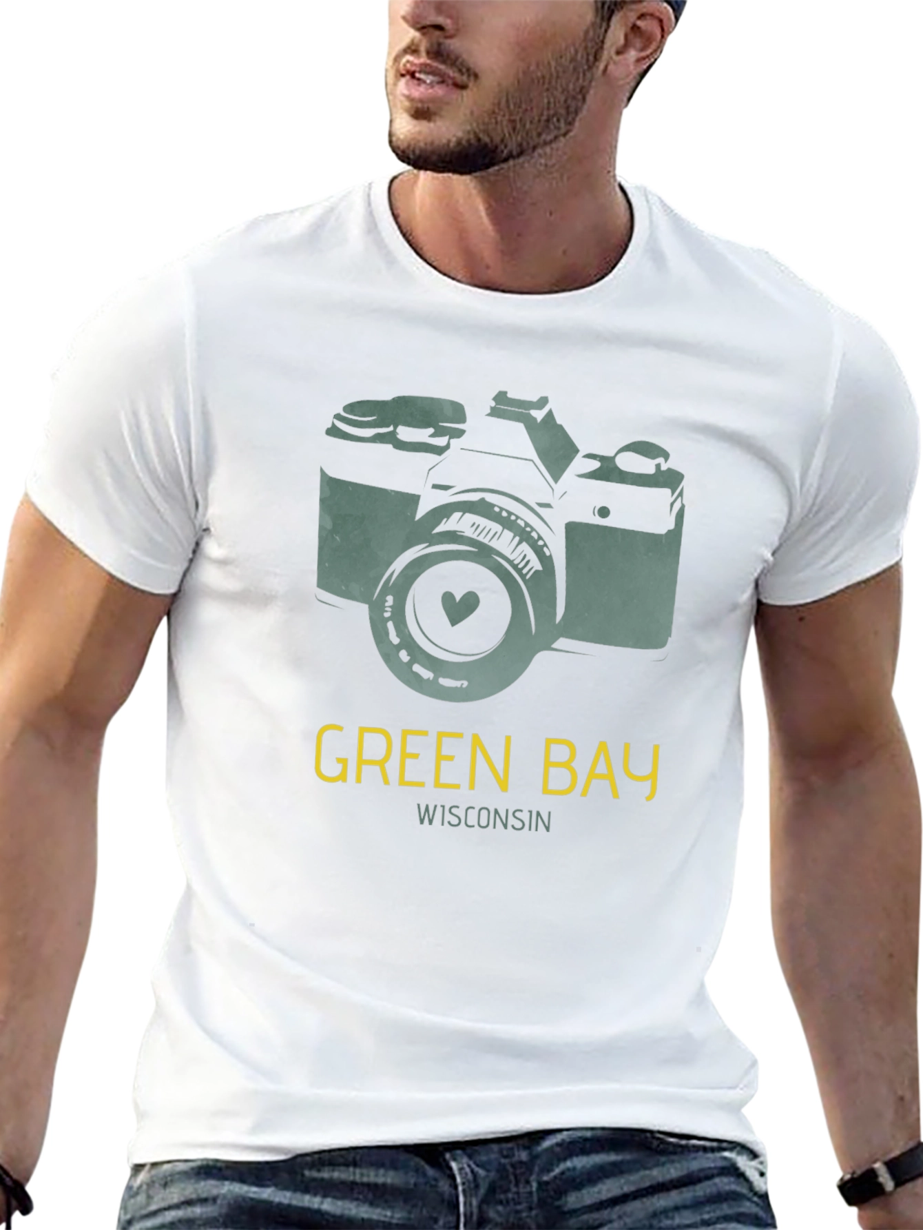 Green Bay Wisconsin Camera Graphic T-Shirt