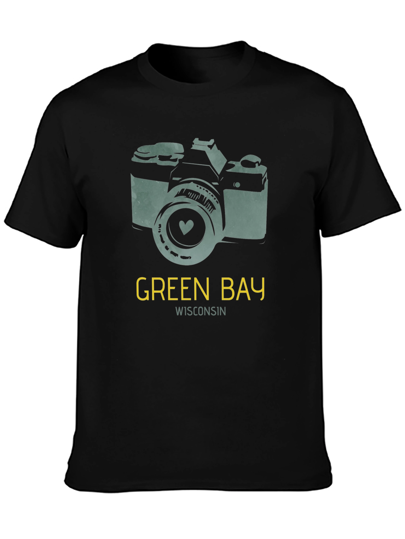 Green Bay Wisconsin Camera Graphic T-Shirt