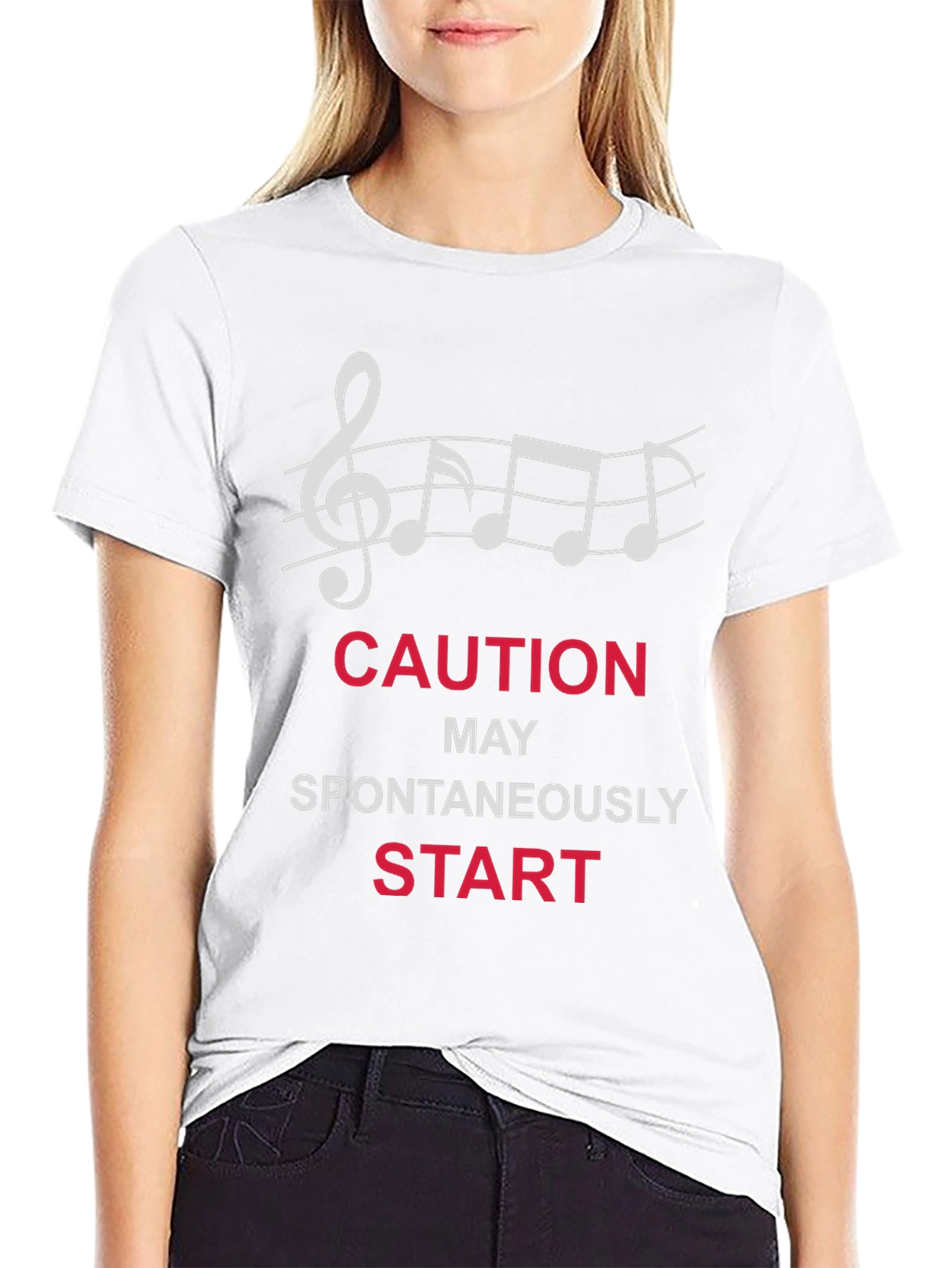 Caution Spontaneous Start Music T-Shirt