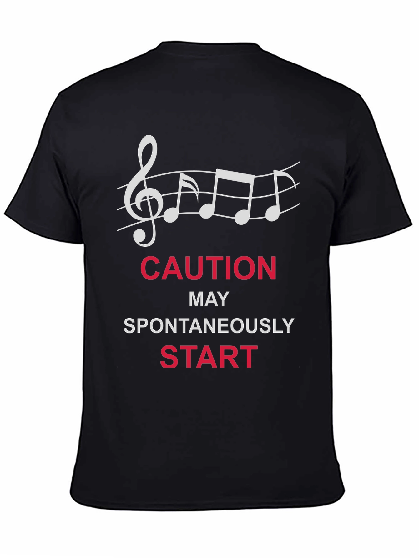 Caution Spontaneous Start Music T-Shirt