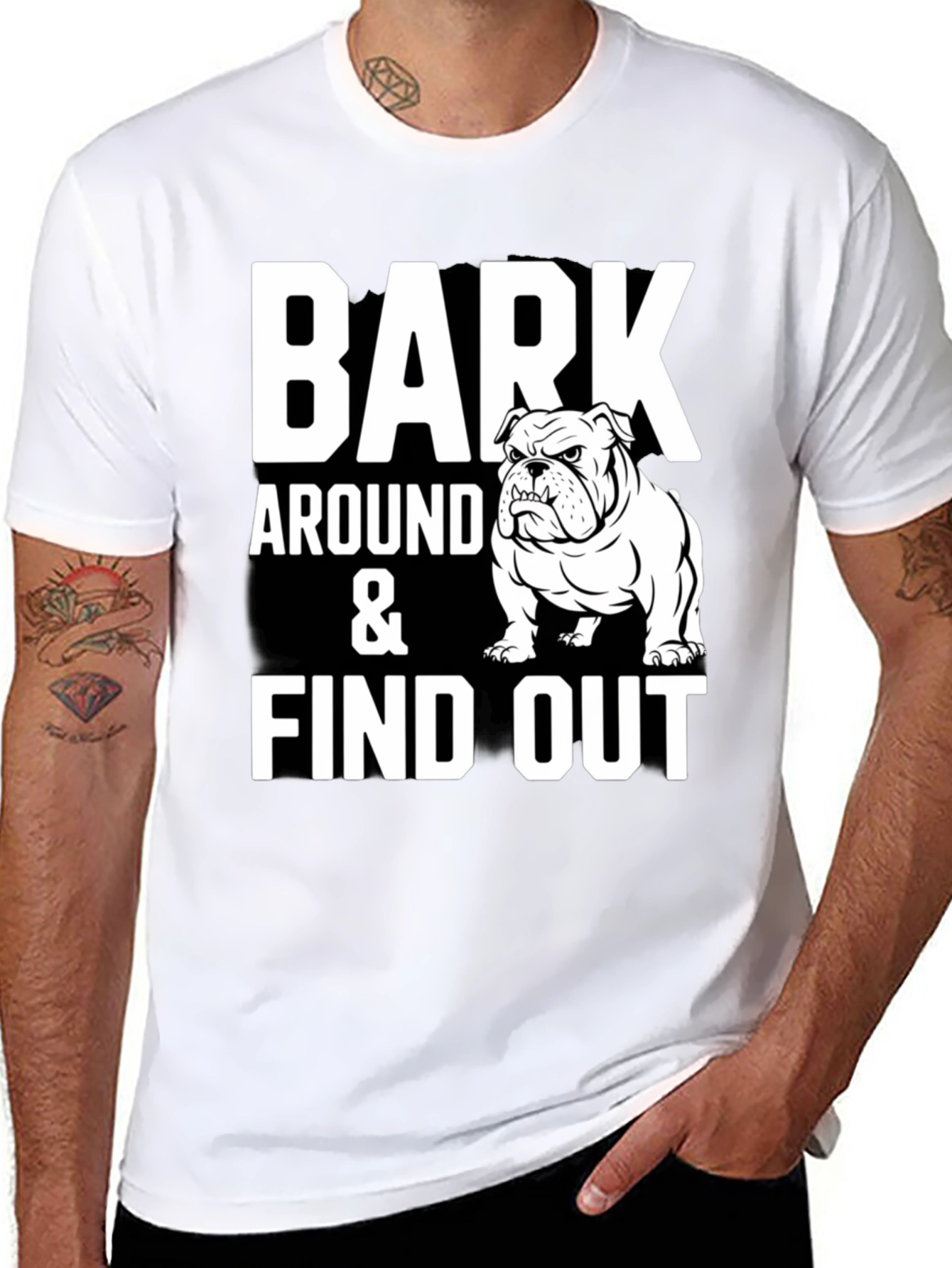 Bark Around & Find Out Bulldog Graphic Tee