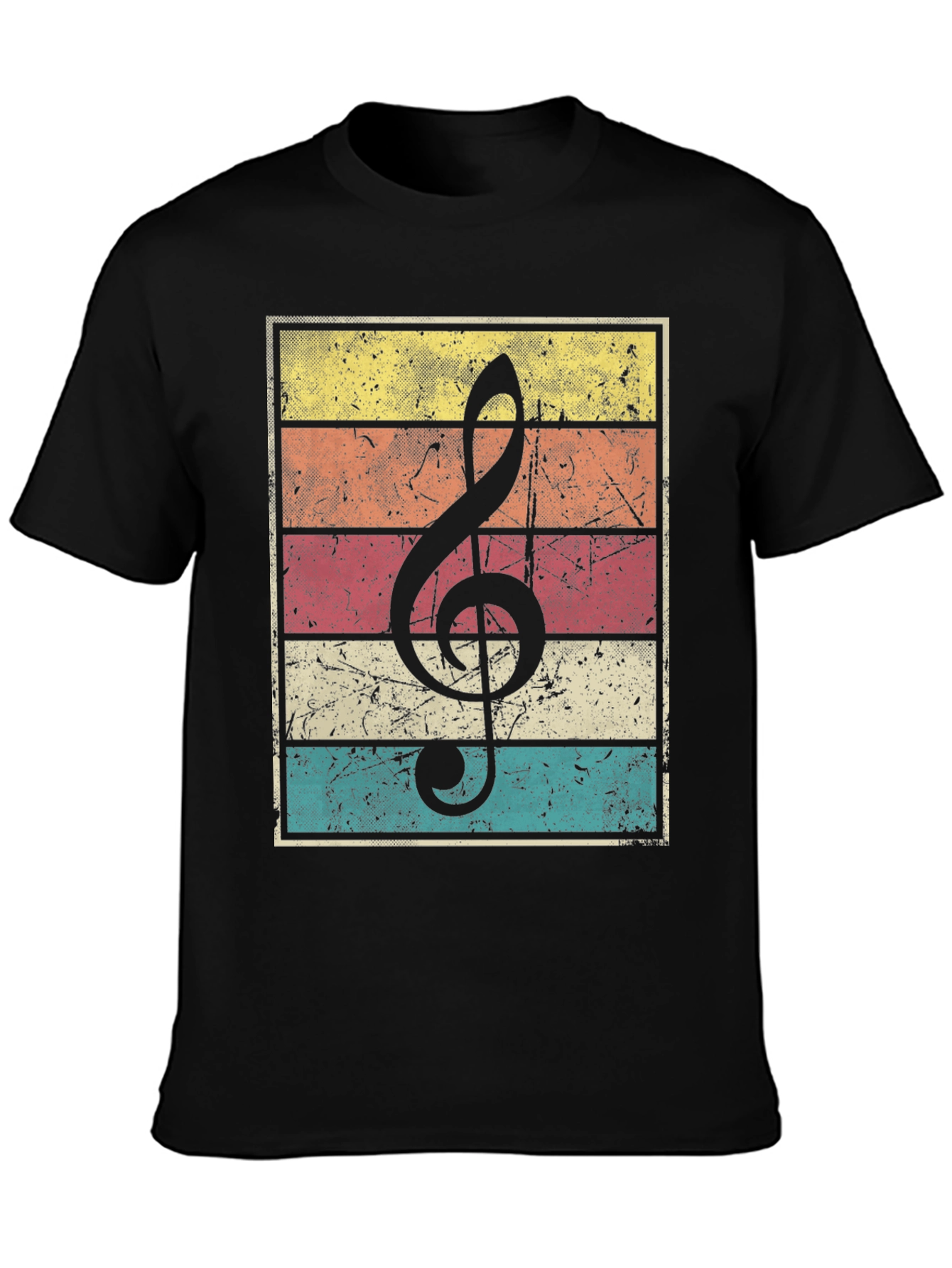 Retro Music Treble Clef Graphic T-Shirt
