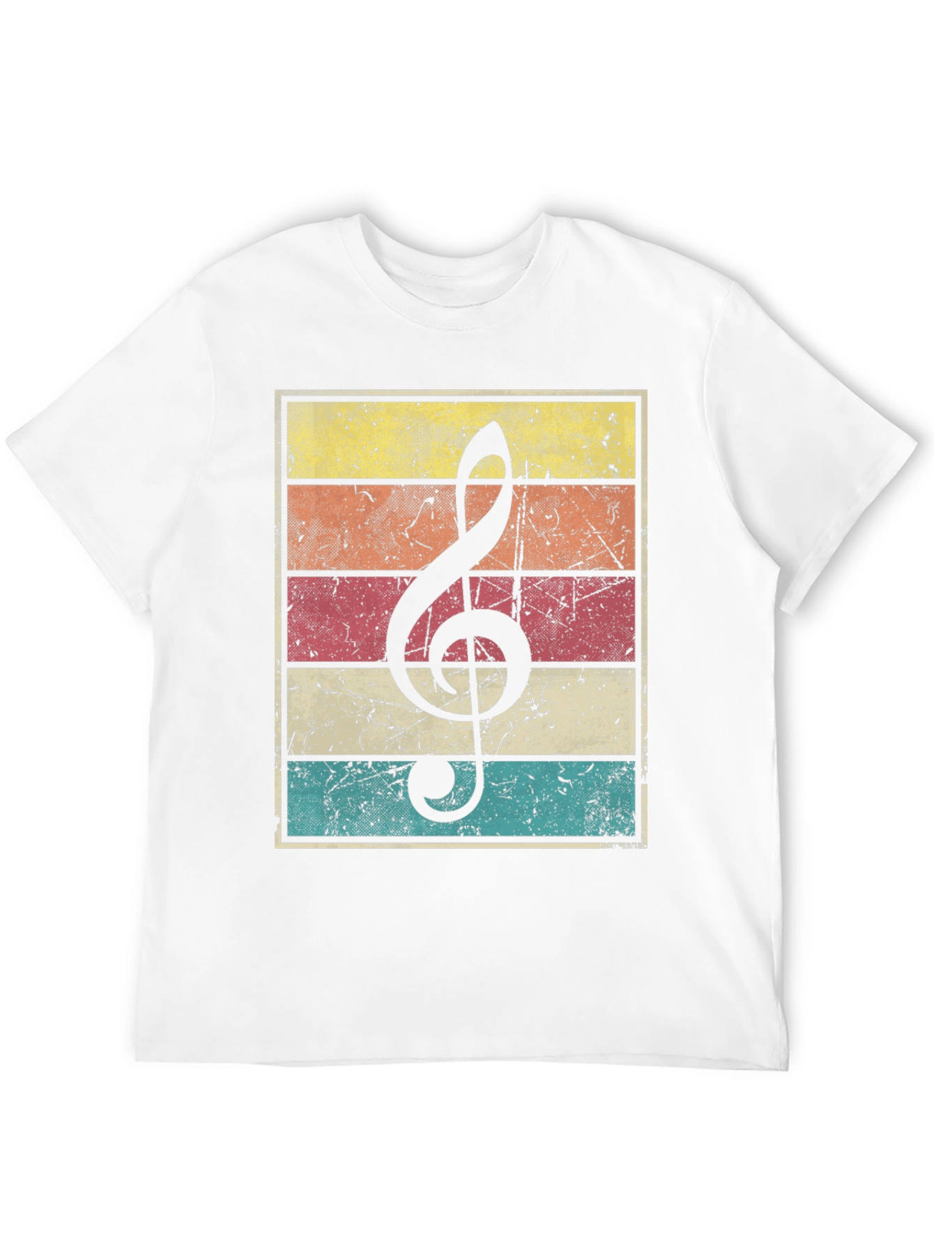 Retro Music Treble Clef Graphic T-Shirt