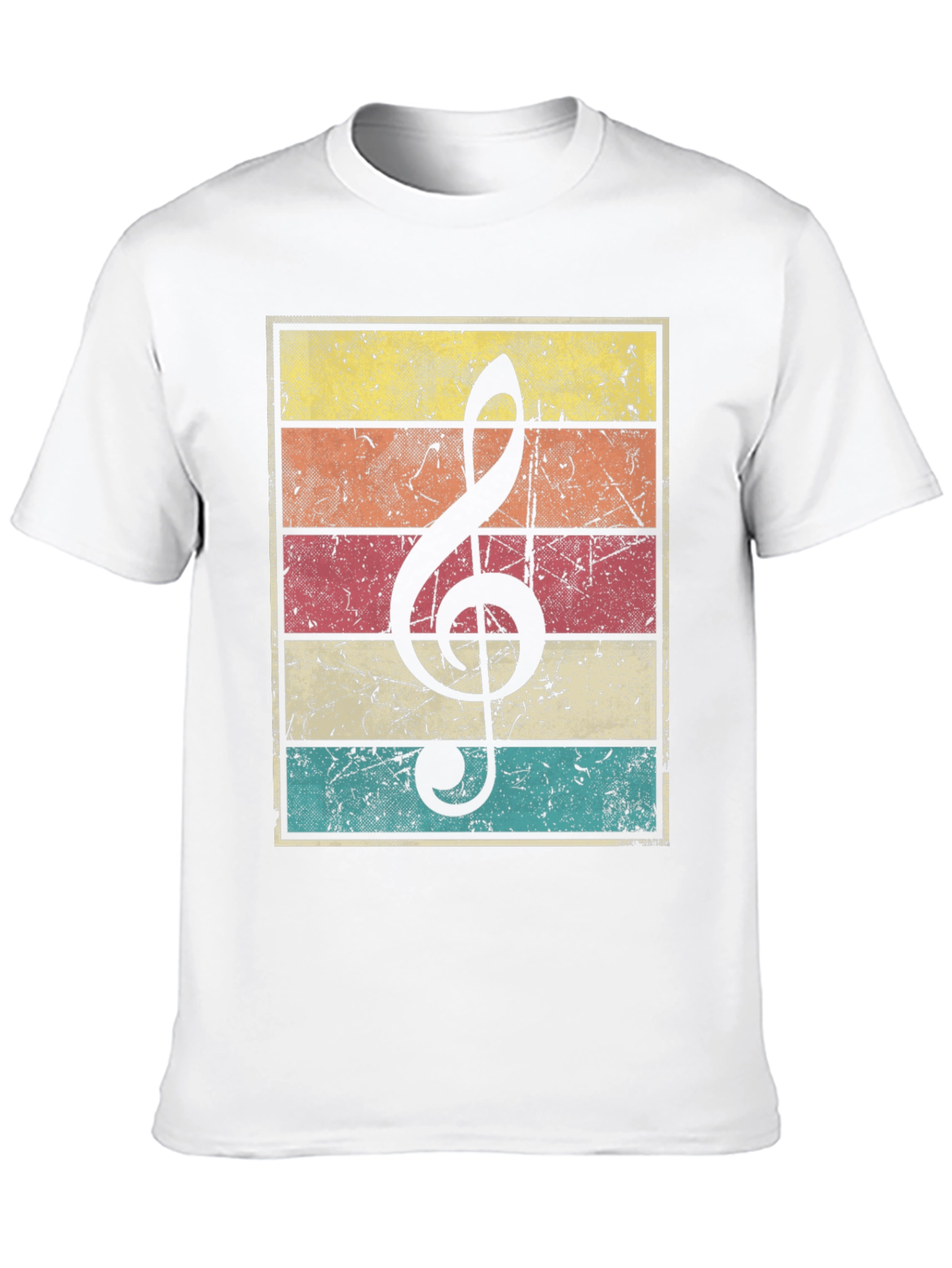 Retro Music Treble Clef Graphic T-Shirt