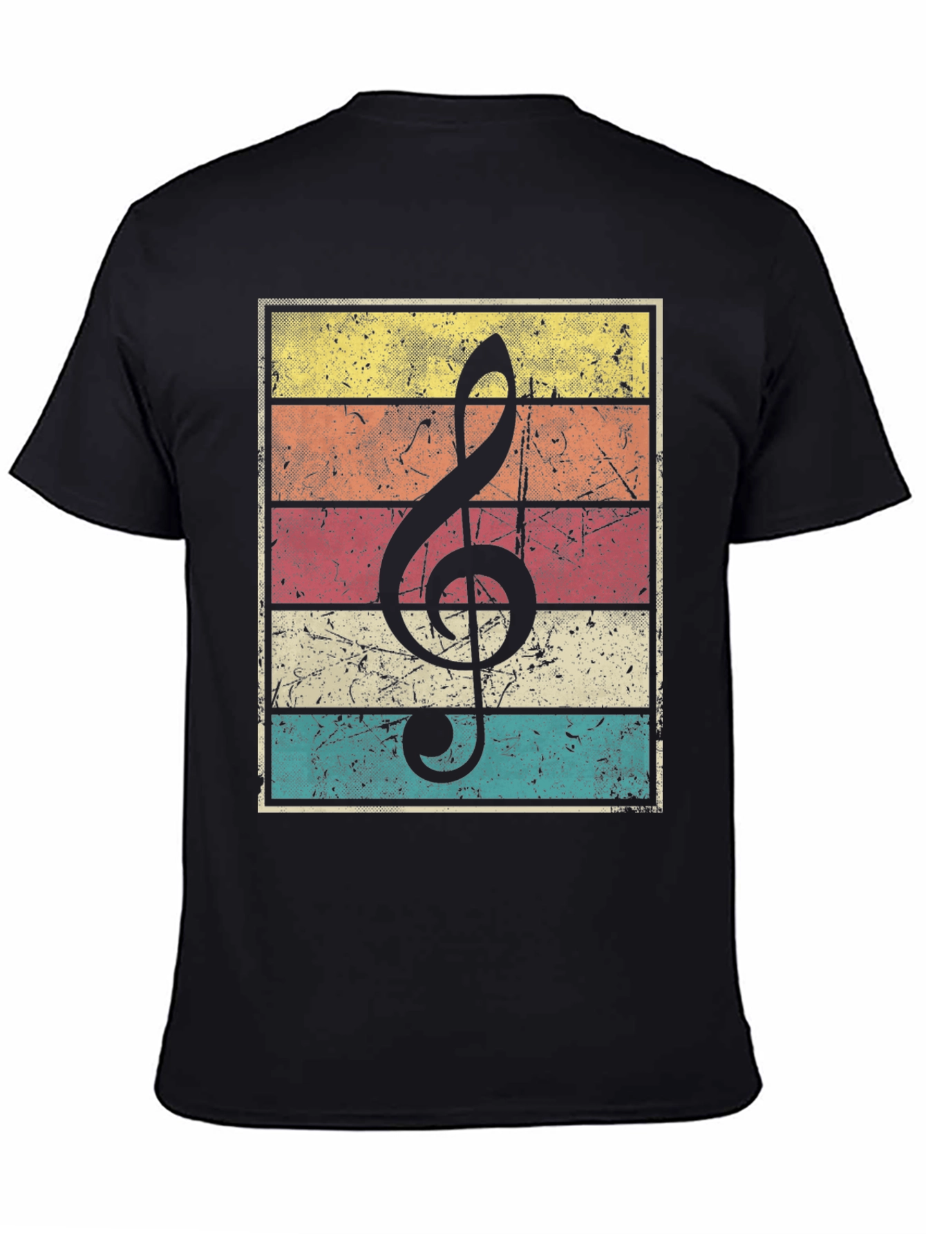 Retro Music Treble Clef Graphic T-Shirt