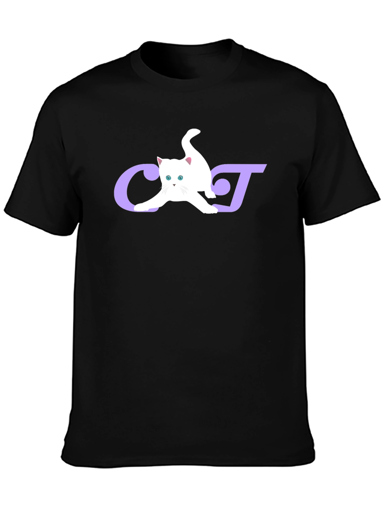 Cat Lover Graphic Tee - Black Cotton Blend