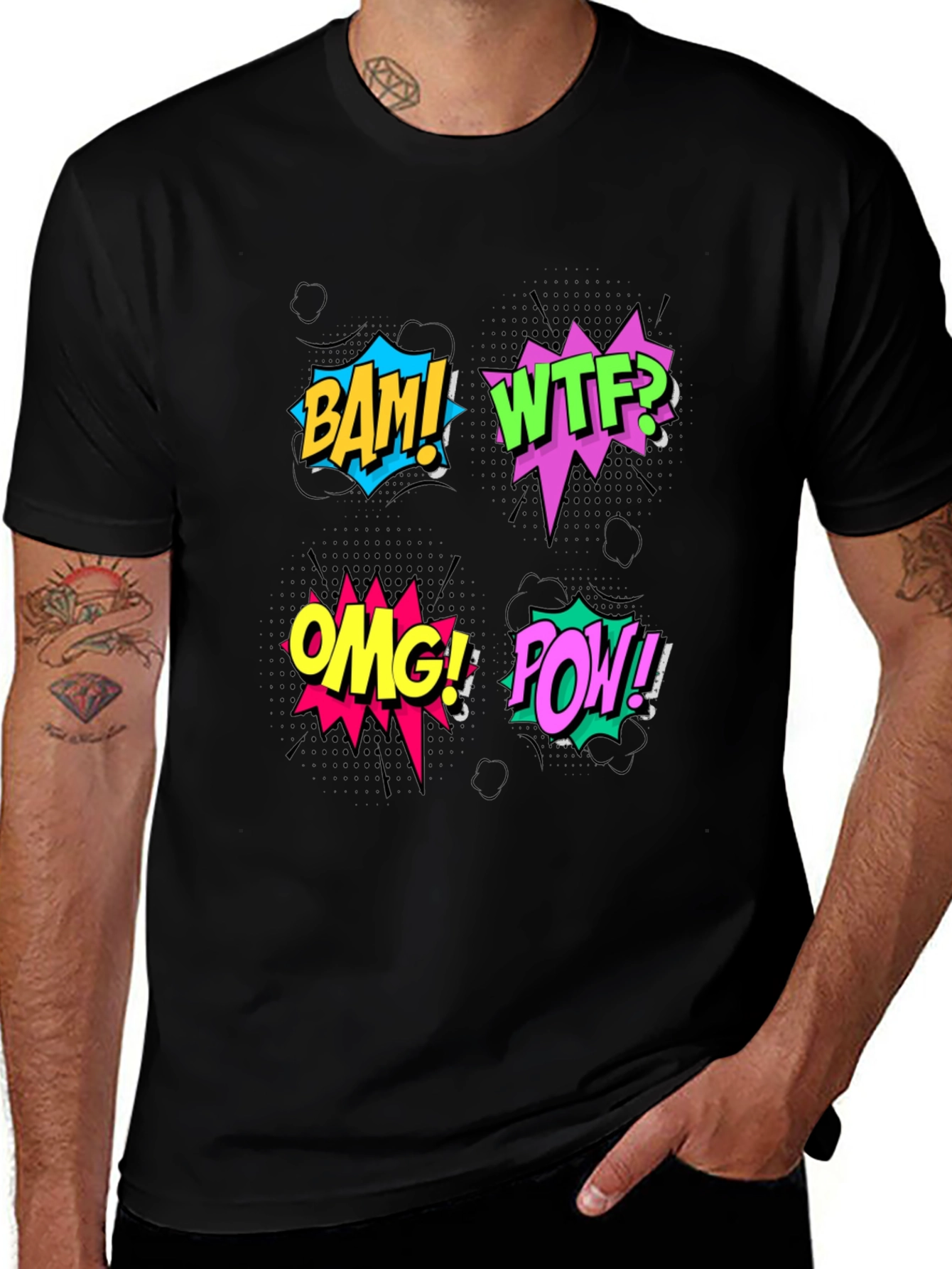 Comic Pop Art T-Shirt - BAM! WTF! OMG! POW!