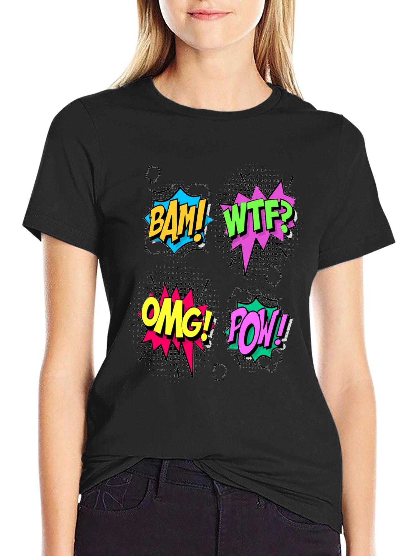 Comic Pop Art T-Shirt - BAM! WTF! OMG! POW!