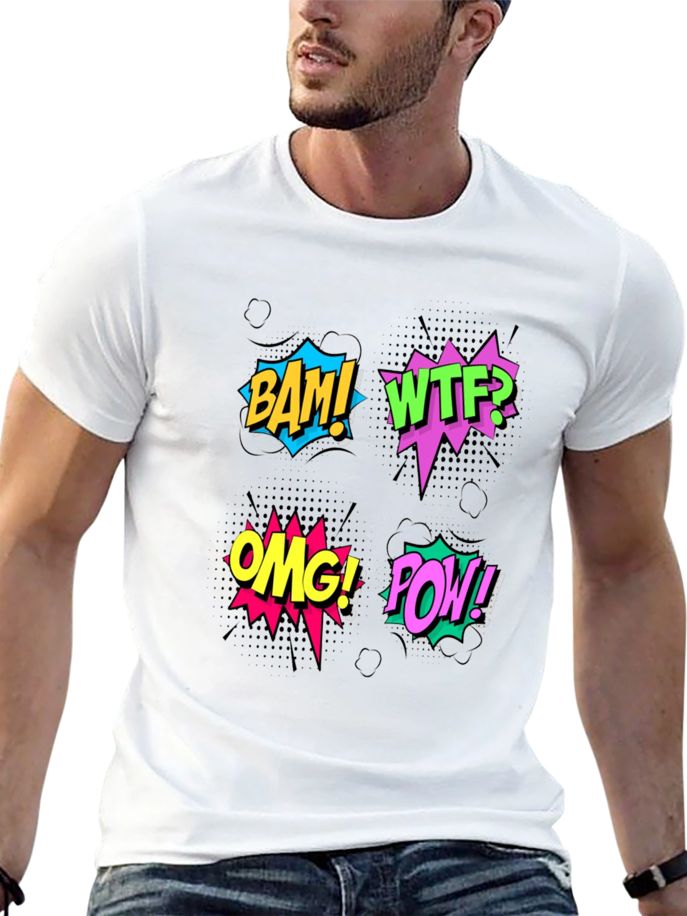 Comic Pop Art T-Shirt - BAM! WTF! OMG! POW!