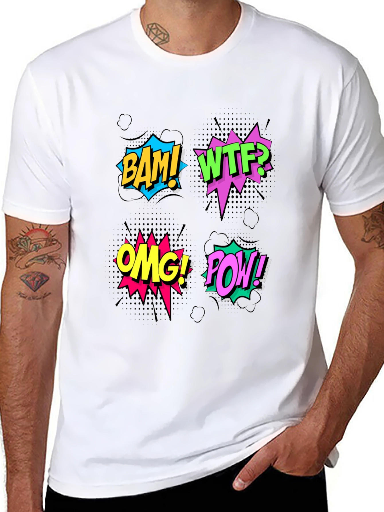 Comic Pop Art T-Shirt - BAM! WTF! OMG! POW!