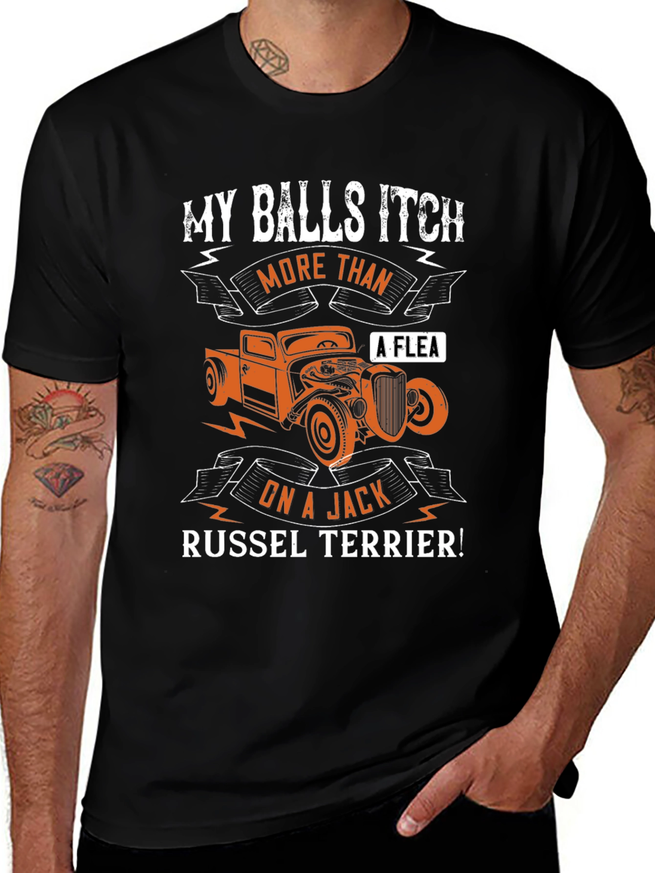Funny Balls Itch Jack Russel Terrier Car T-Shirt