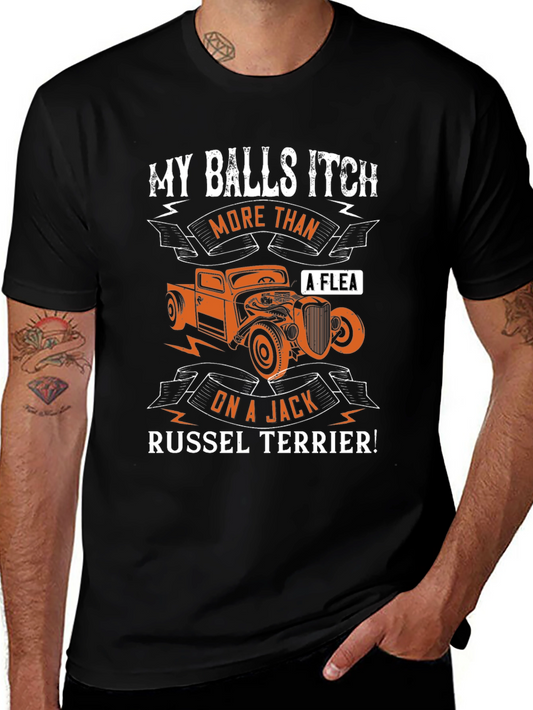 Funny Balls Itch Jack Russel Terrier Car T-Shirt