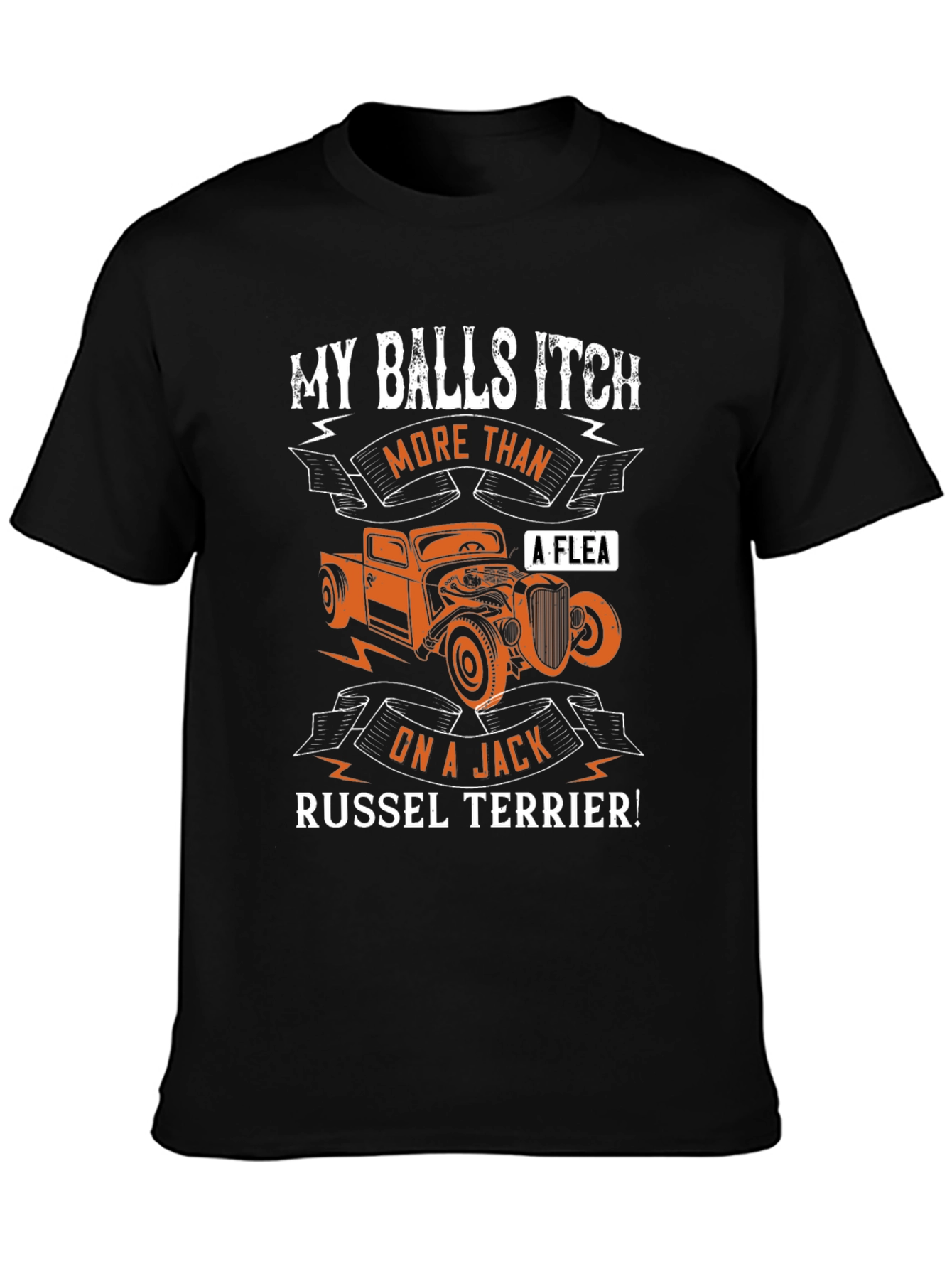 Funny Balls Itch Jack Russel Terrier Car T-Shirt