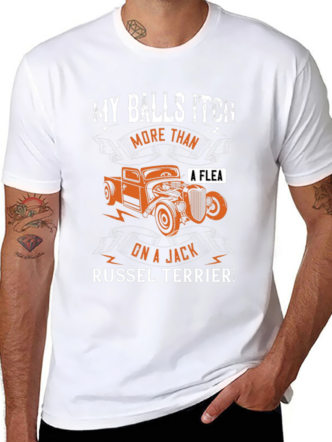 Funny Balls Itch Jack Russel Terrier Car T-Shirt