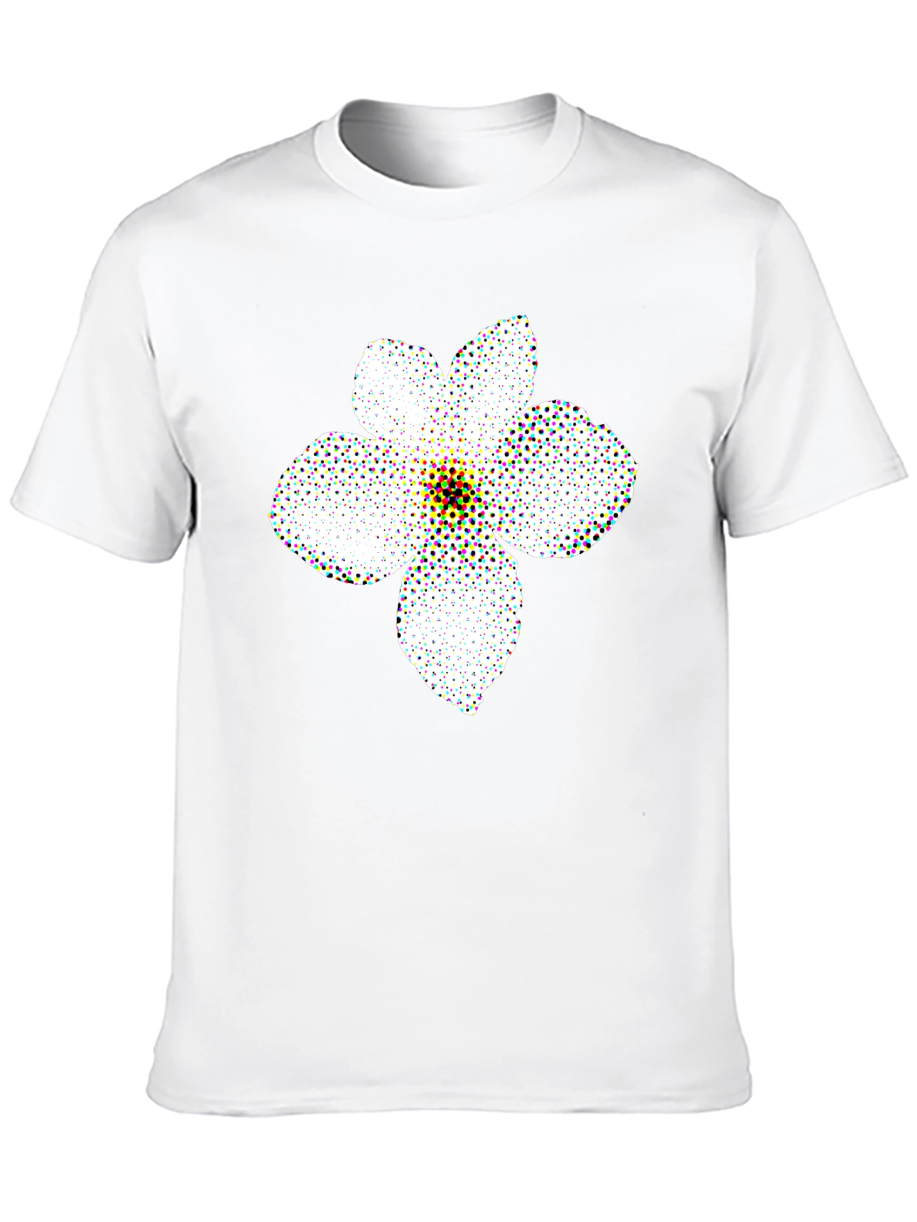 Black T-Shirt with Floral Pattern