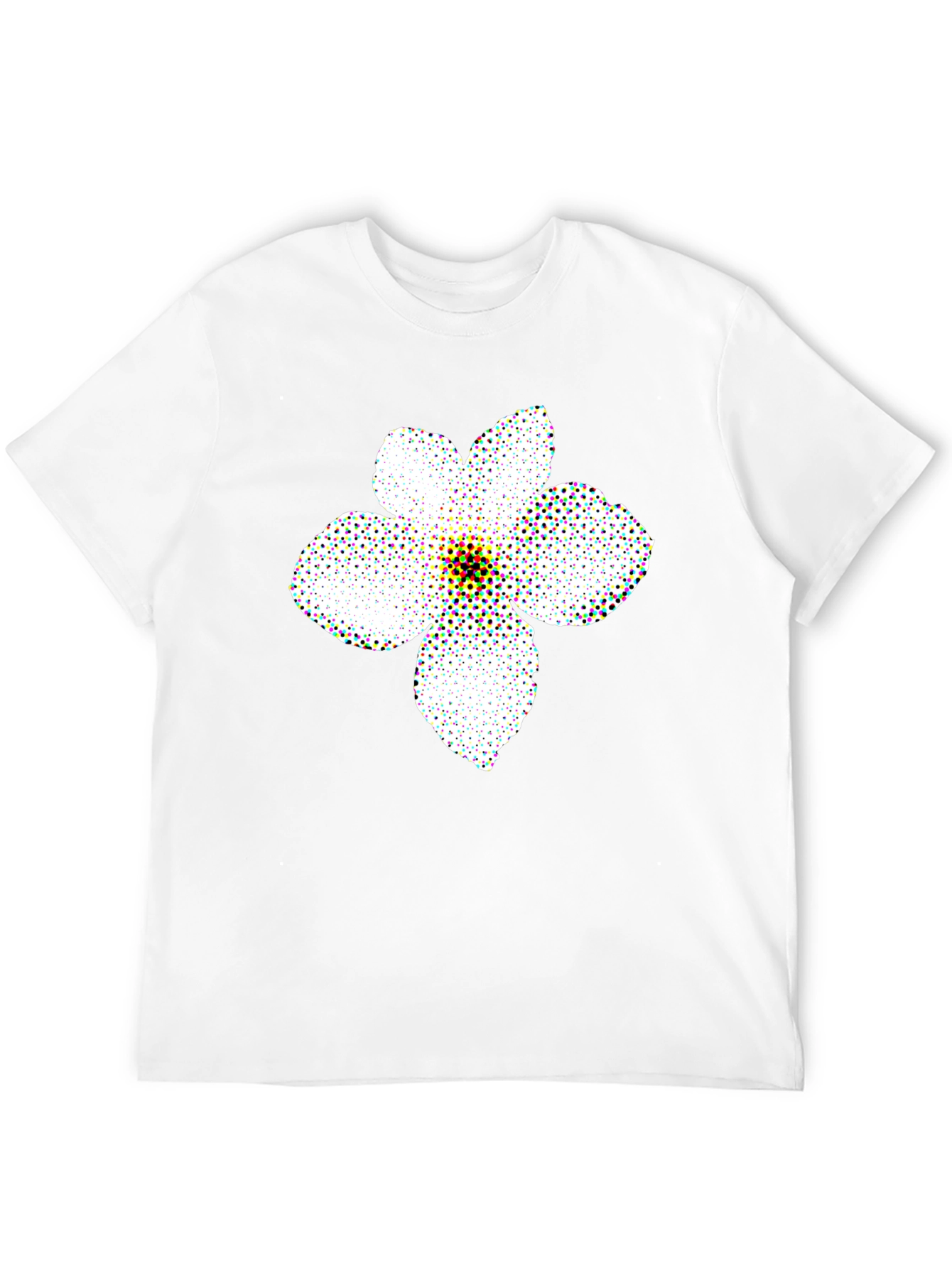 Black T-Shirt with Floral Pattern